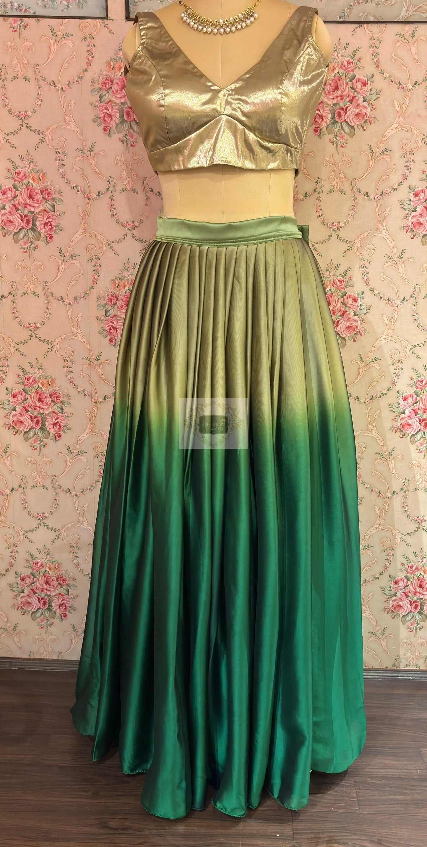 Green Ombre Lehenga kreationbykj