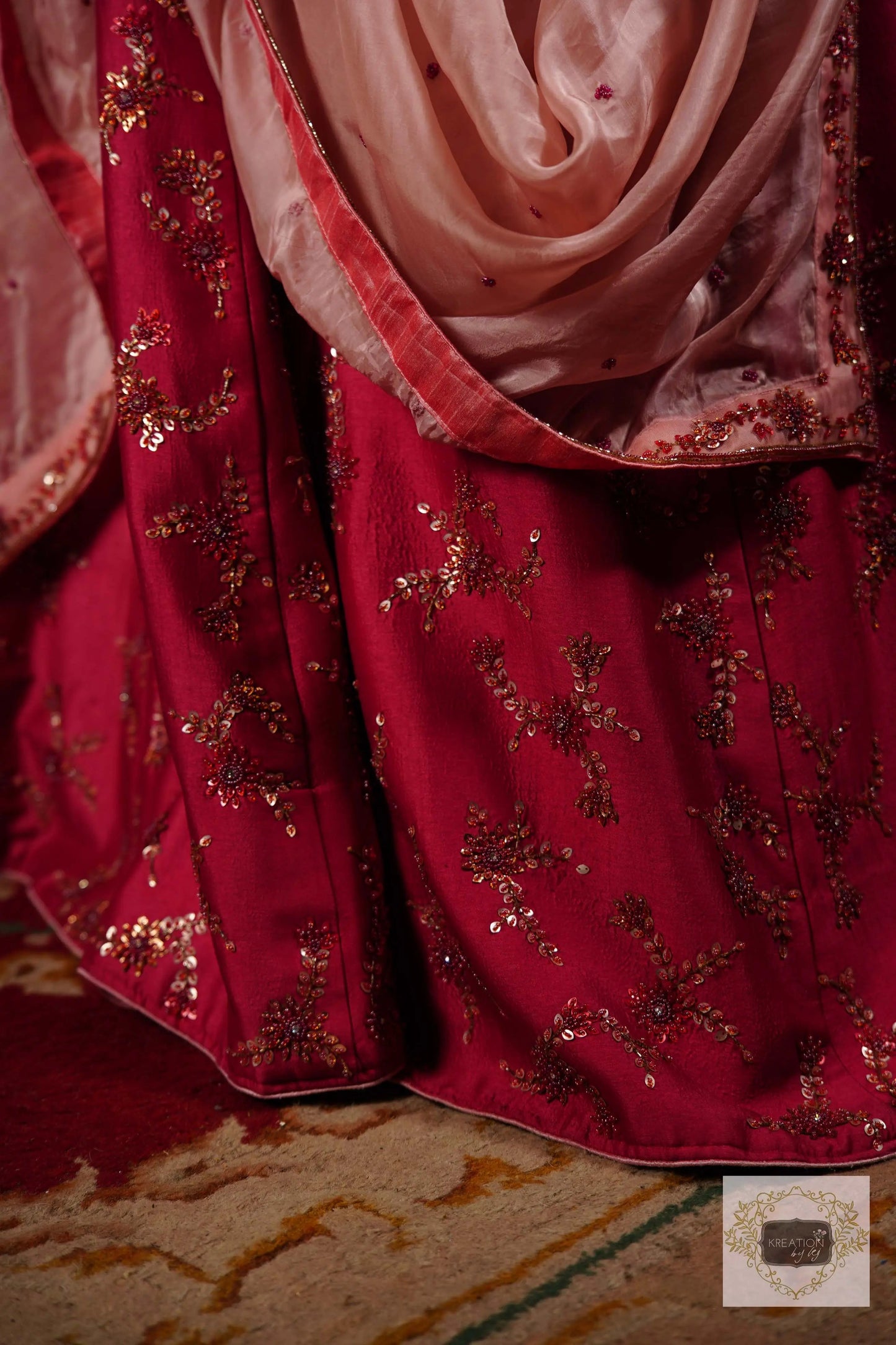 Pink Meringue Handembroidered Lehenga Set kreationbykj