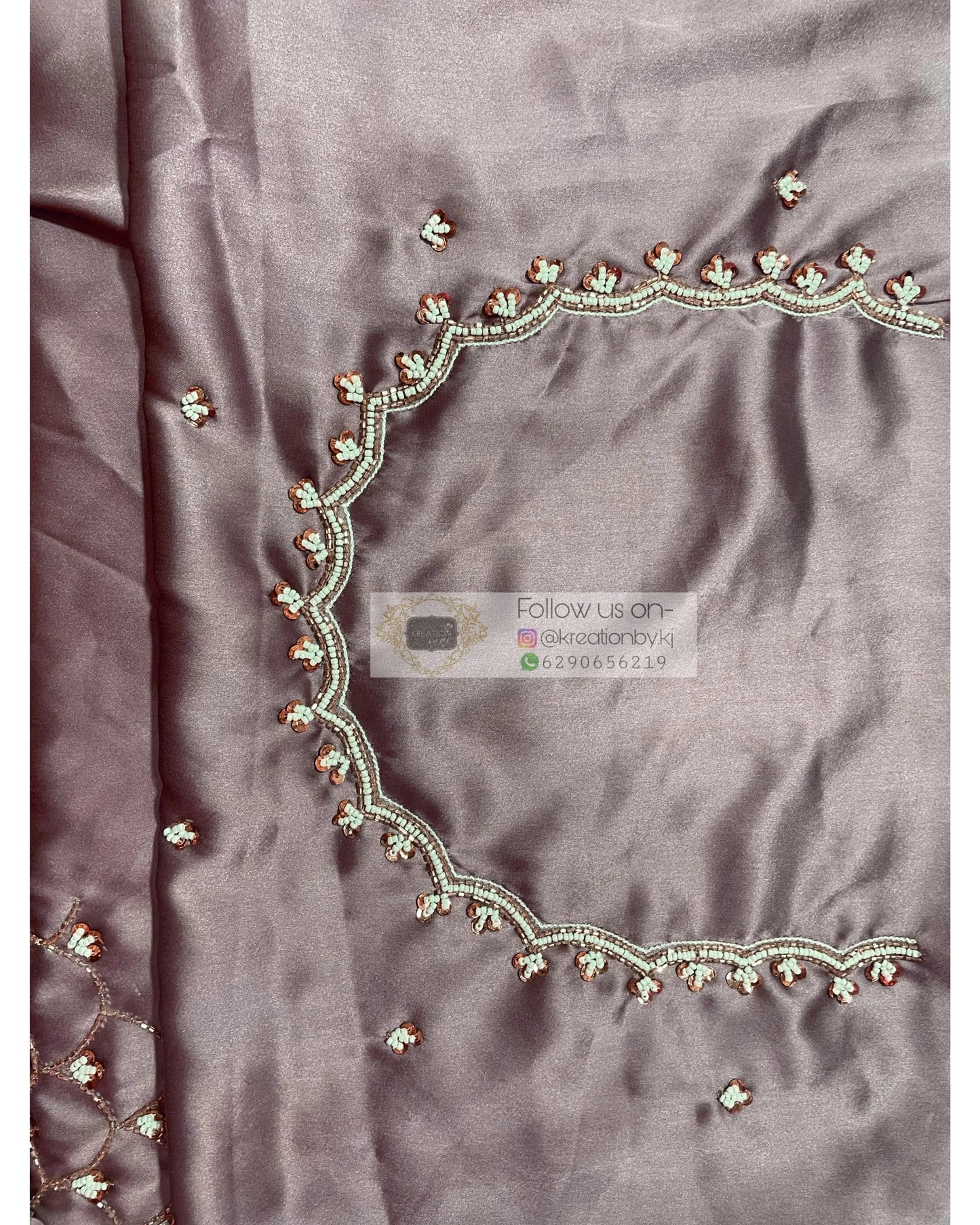 Pink Panther Ombré Cutdana Mehraab Jaal Saree kreationbykj