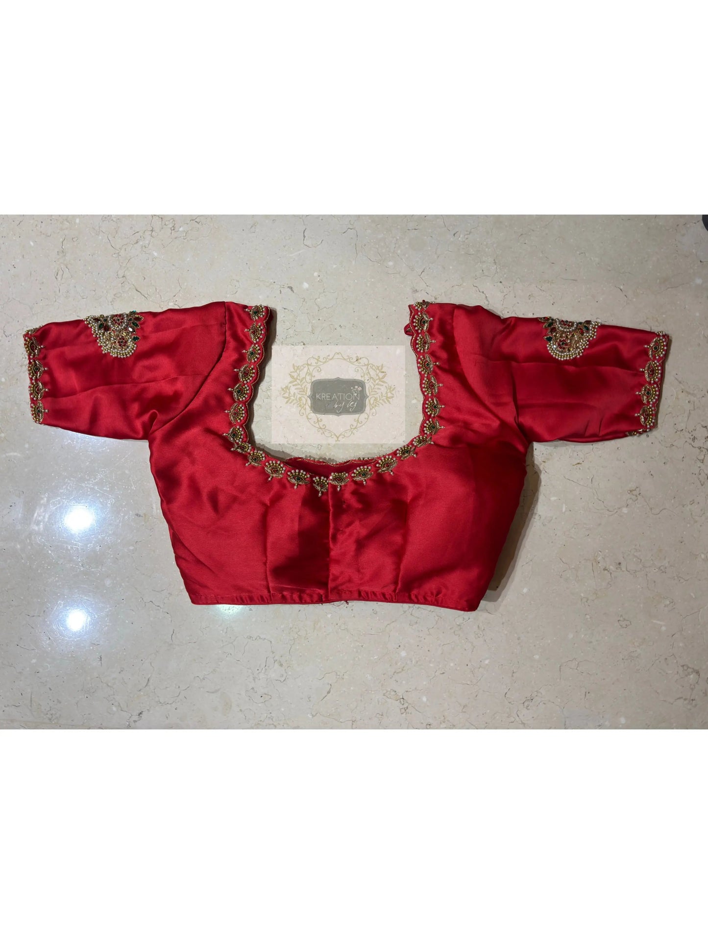 Crimson Red Kurmaie Saree - kreationbykj