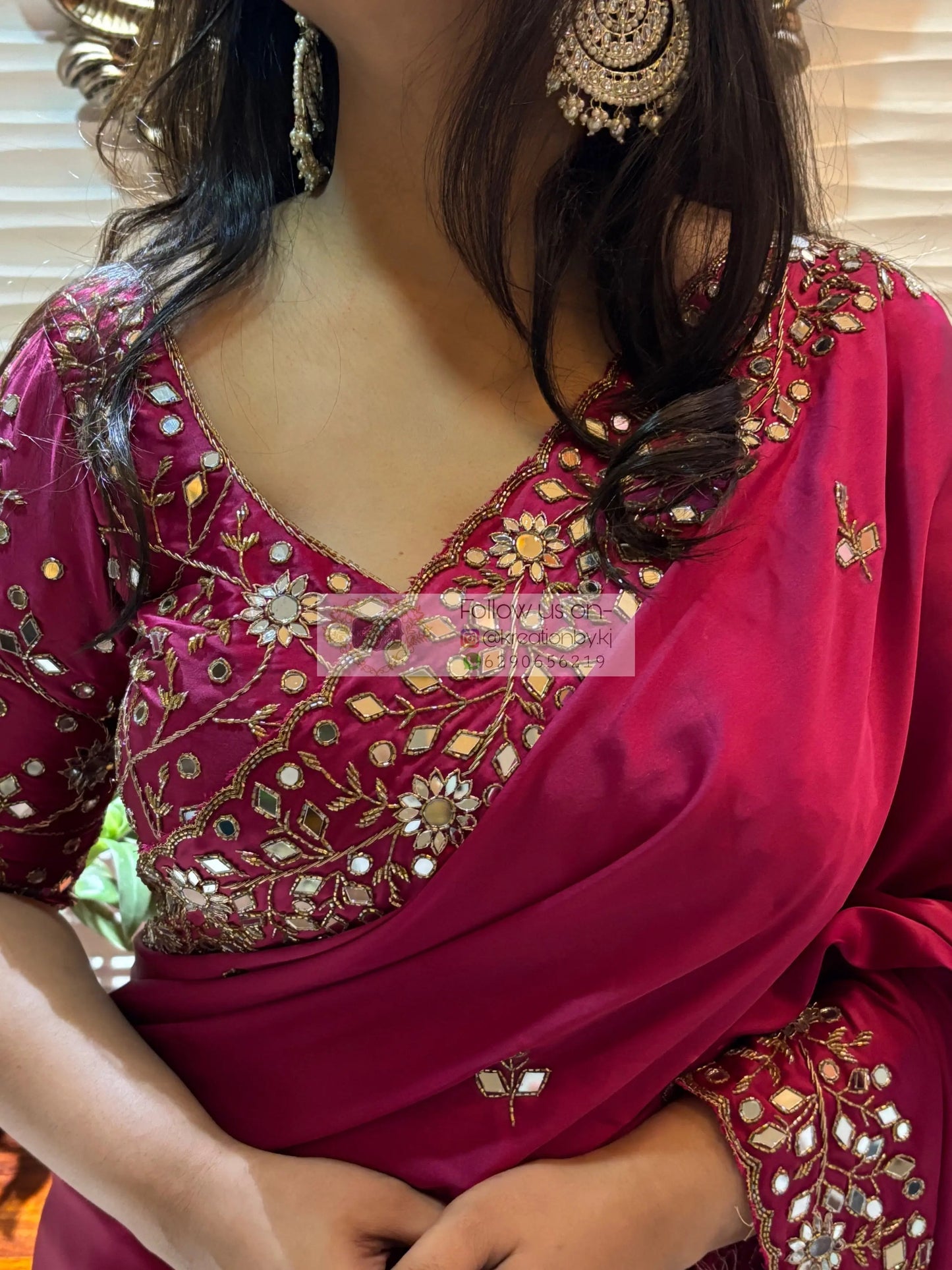 Pink Dreams Sheesh Mahal Saree kreationbykj