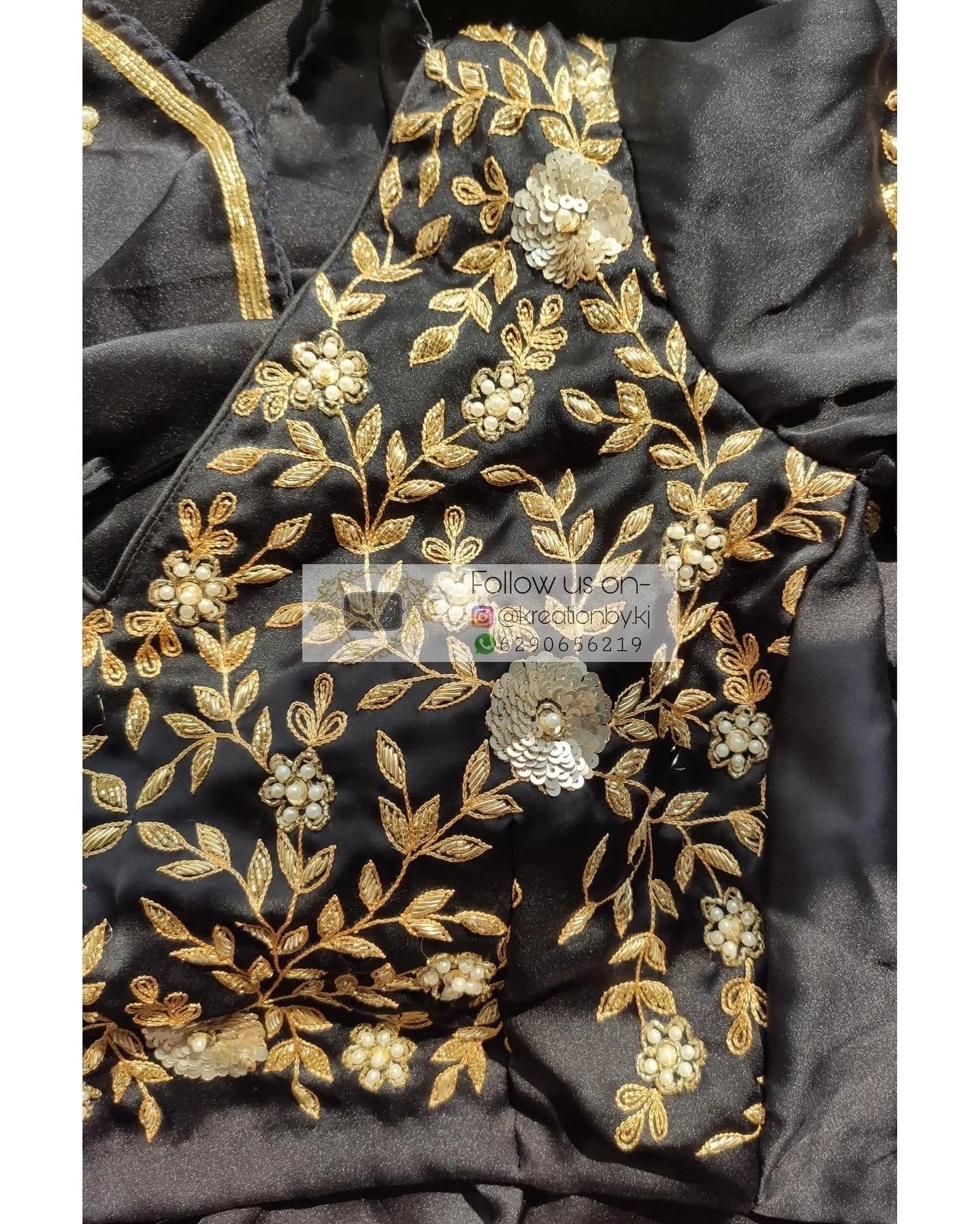 Royal Blue Satin Silk Taj Mahal Saree - kreationbykj