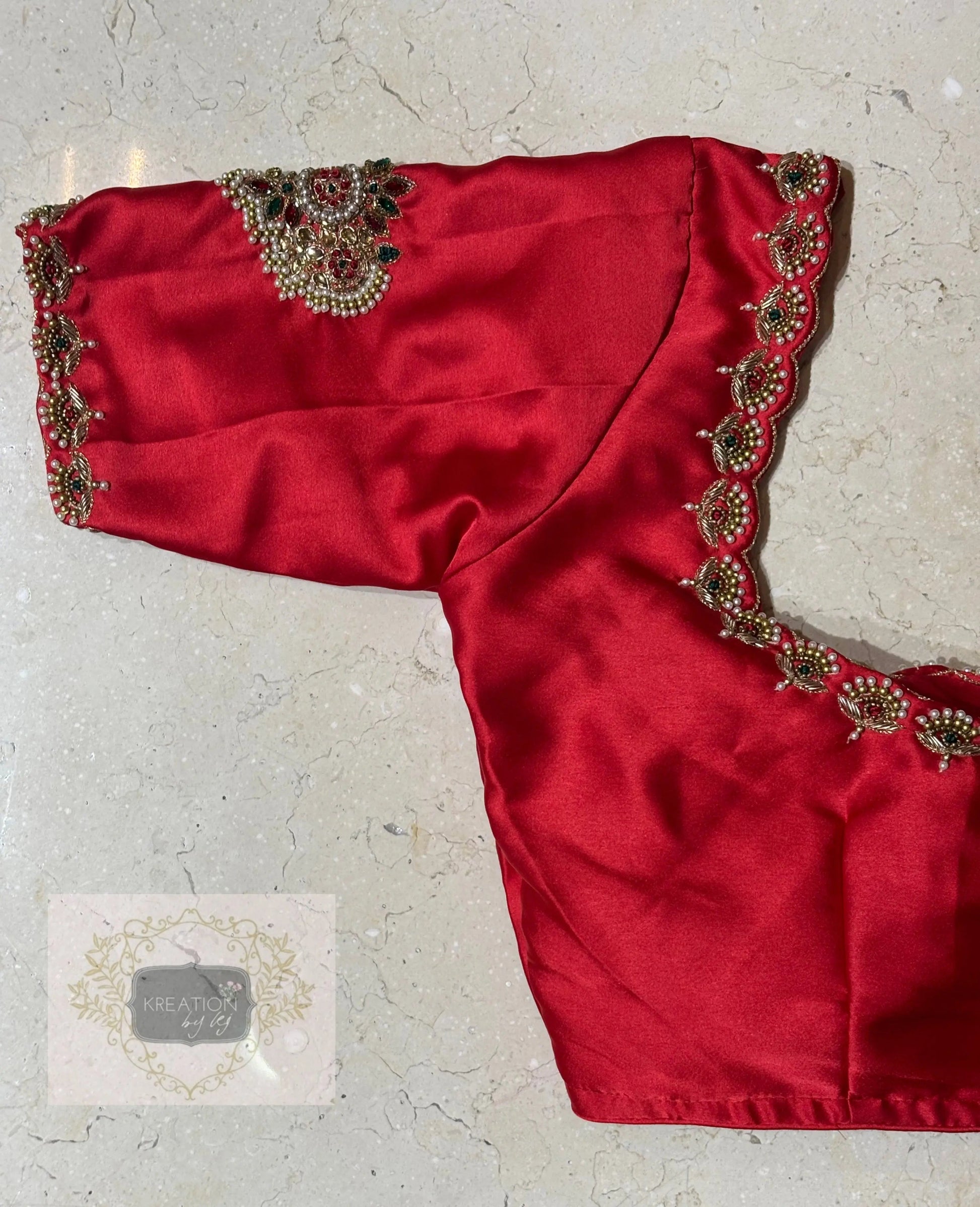 Crimson Red Kurmaie Saree - kreationbykj