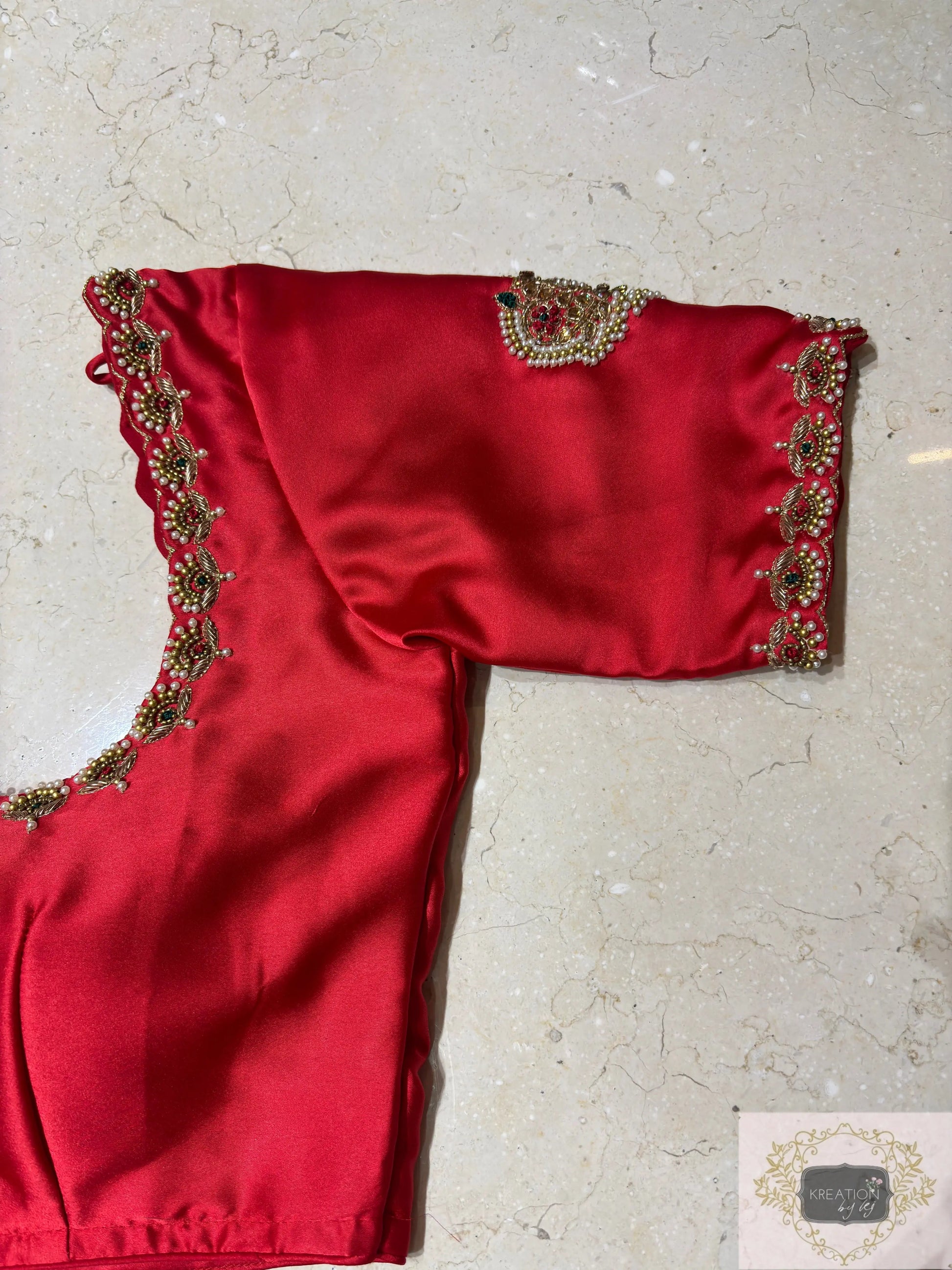 Crimson Red Kurmaie Saree - kreationbykj