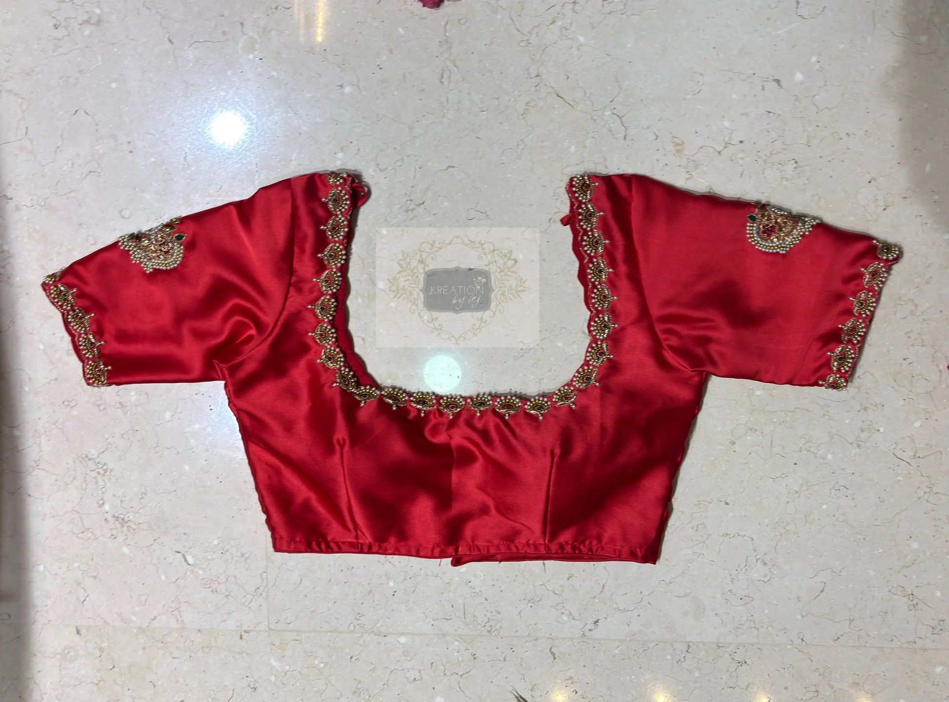 Crimson Red Kurmaie Saree - kreationbykj