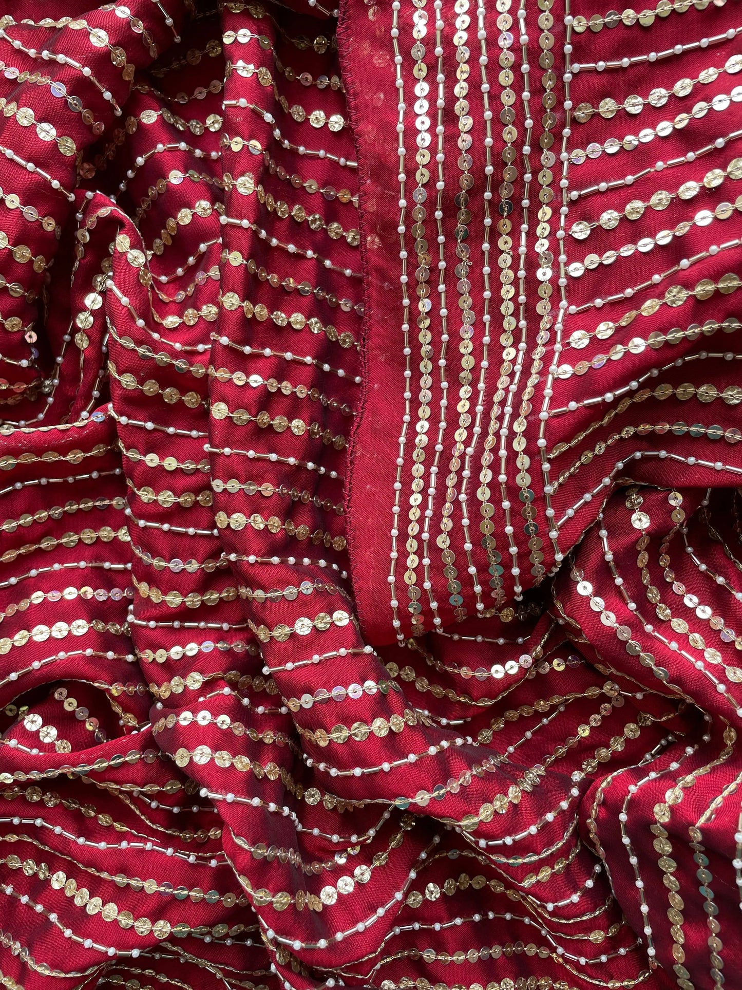 Maroon Chand Sifarish Saree for Engagement kreationbykj