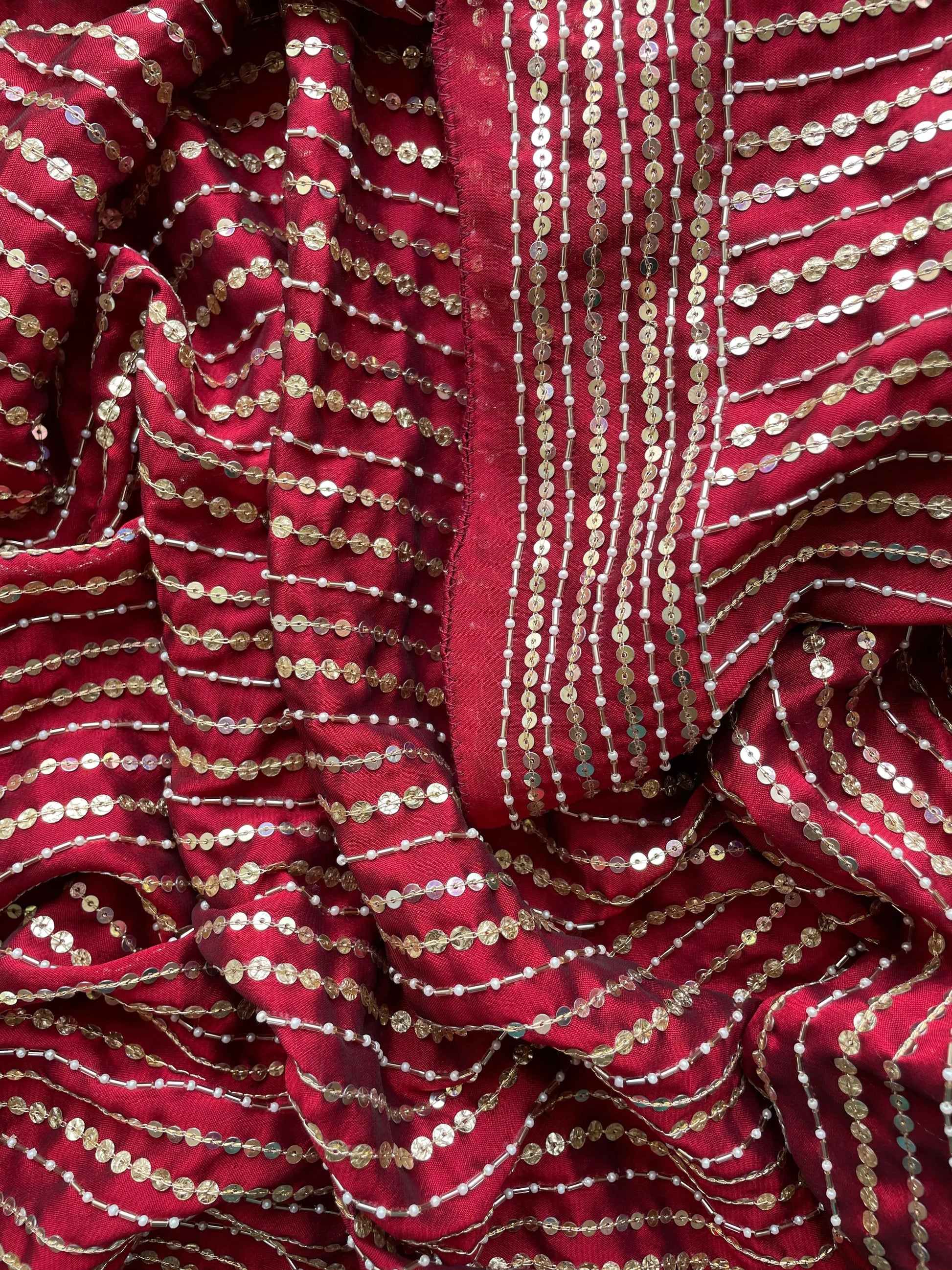 Maroon Chand Sifarish Saree for Engagement kreationbykj