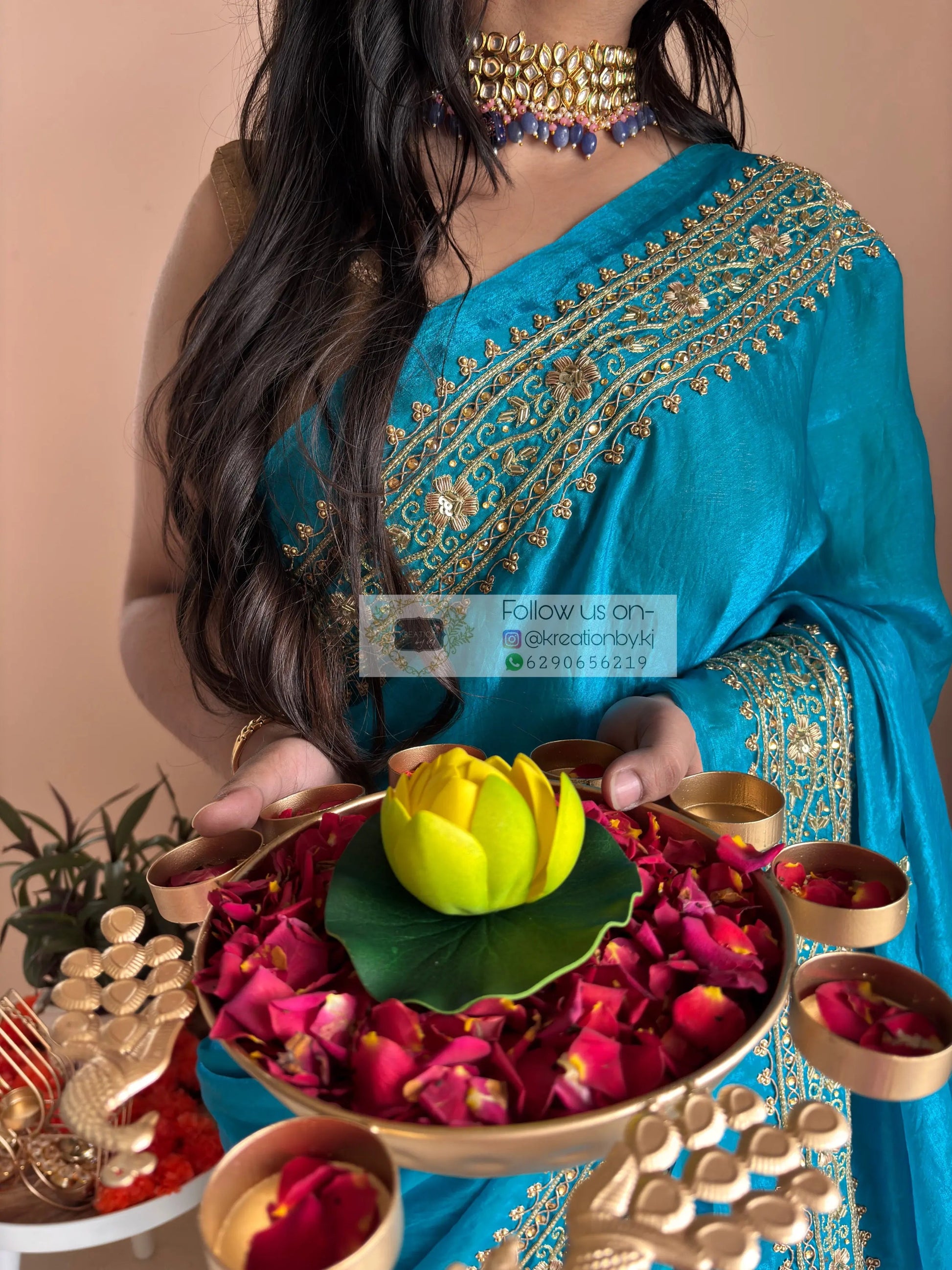 Persian Blue Zarina Saree kreationbykj