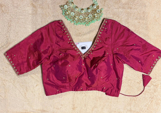 Magenta Silk Blouse kreationbykj