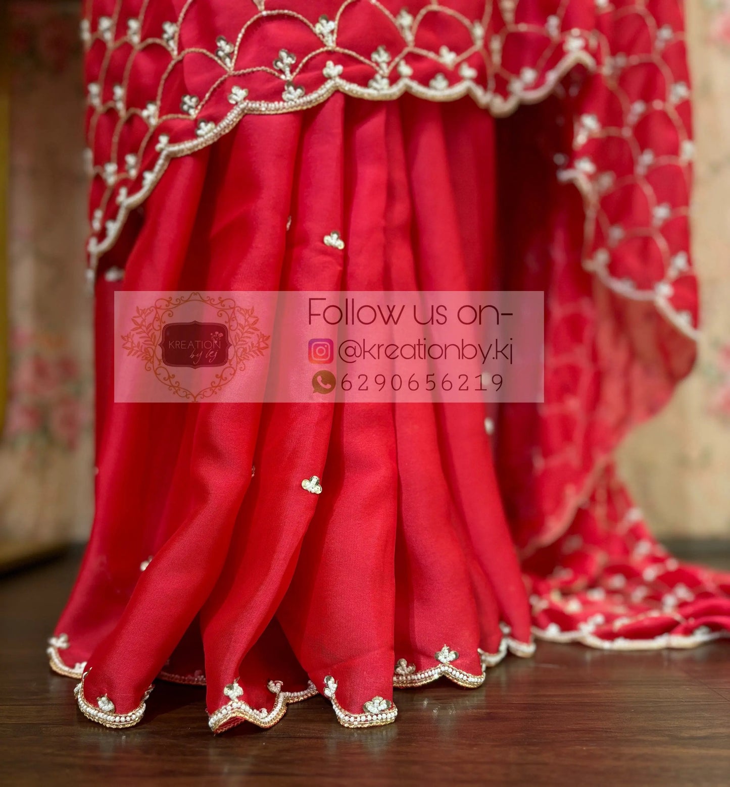 Barbie Pink Ombré Mehraab Jaal Saree kreationbykj