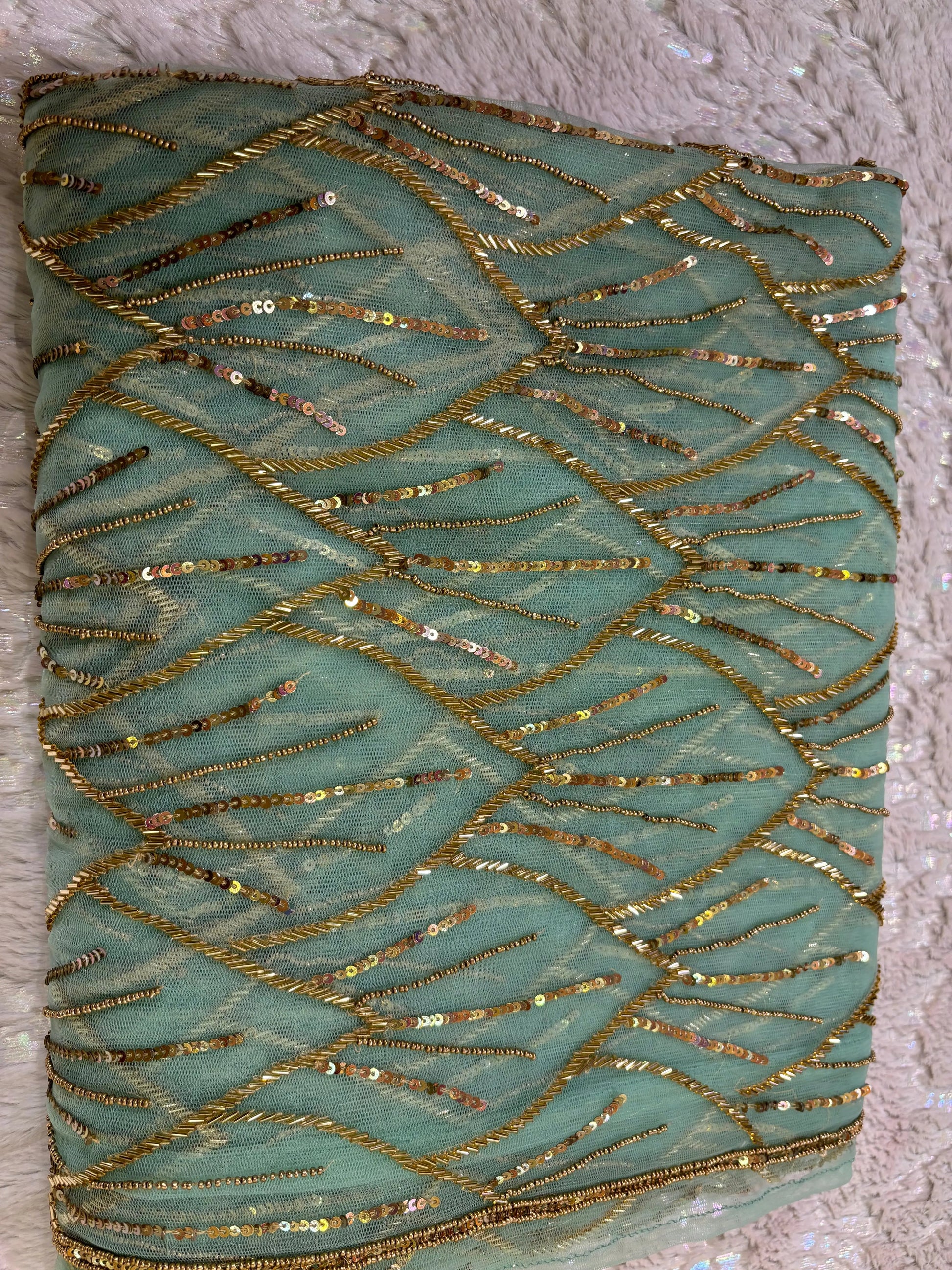 Mint Green A Sky full of Stars Saree kreationbykj