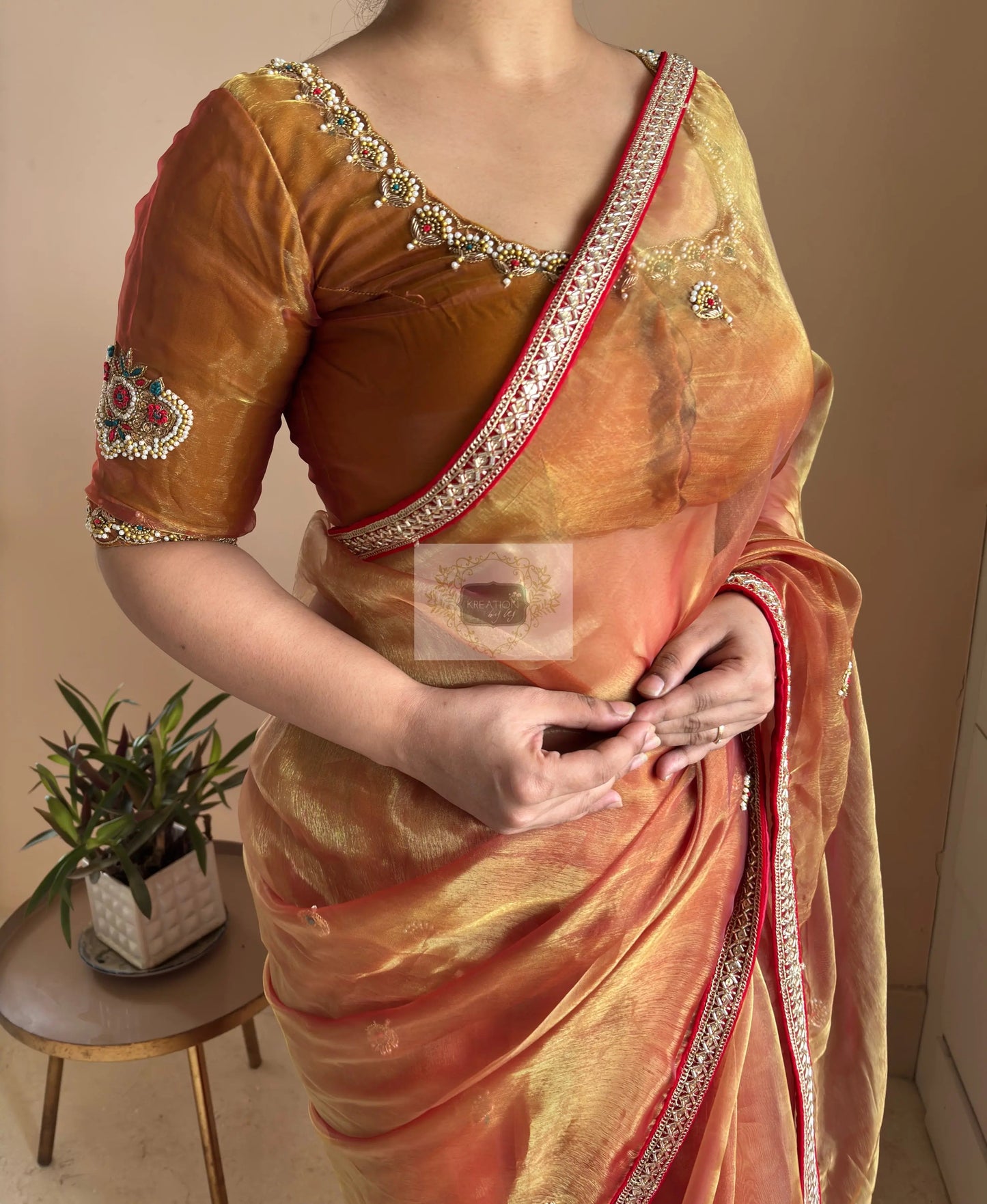 Liquid Gold Kurmaie Saree - kreationbykj