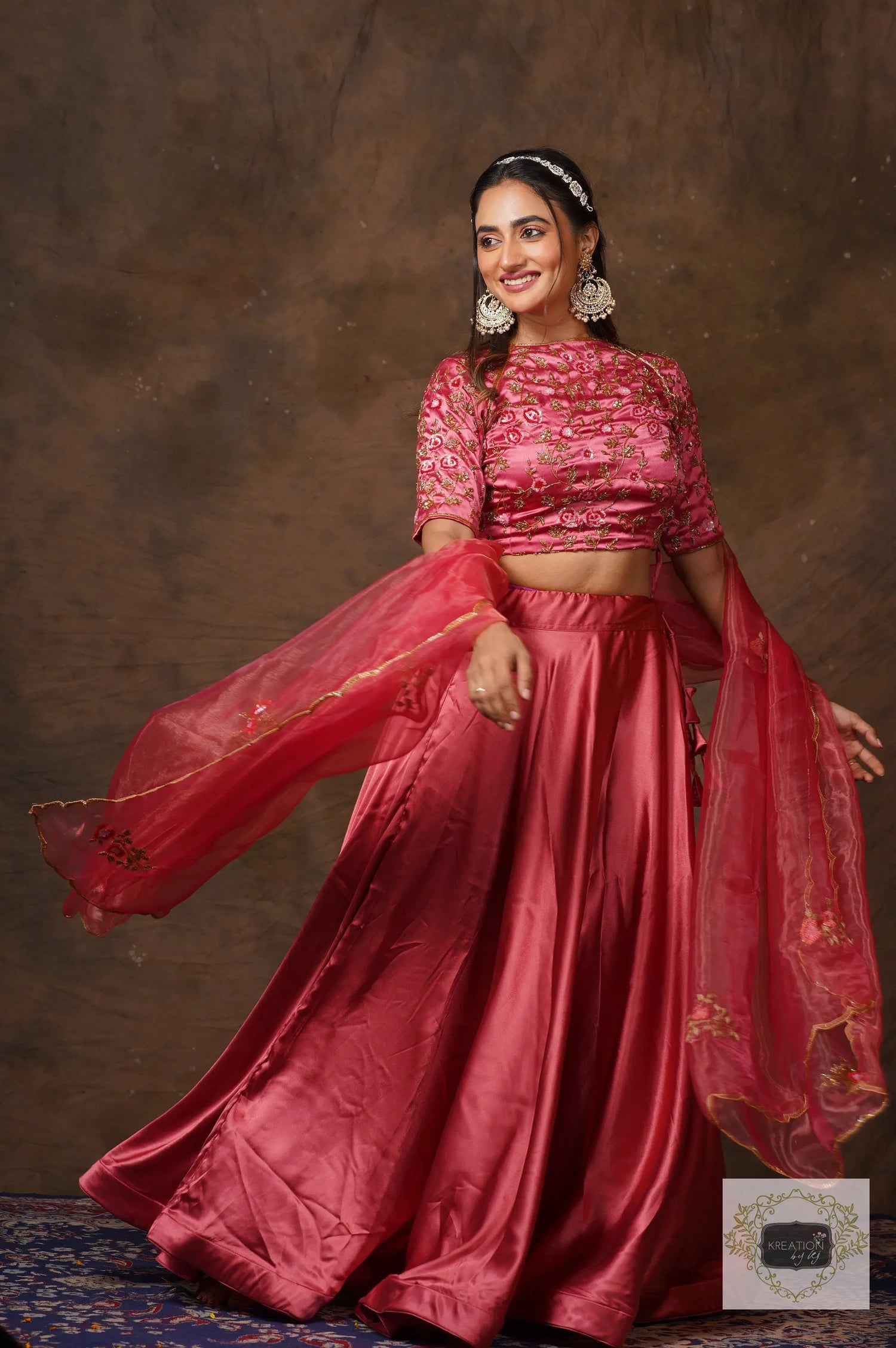 Rose Pink Sisters Before Mister Lehenga Set kreationbykj