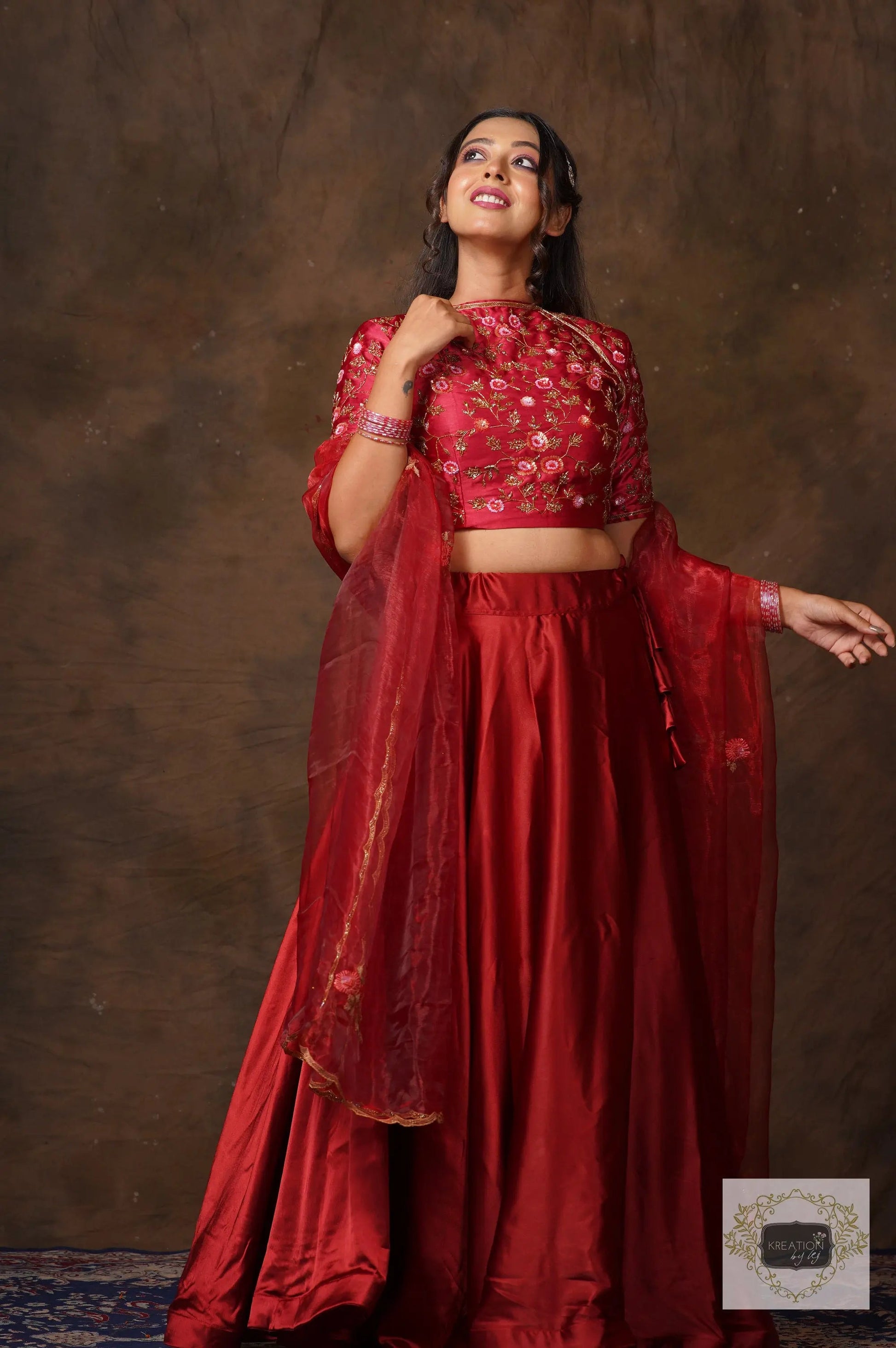 Maroon Sisters Before Mister Lehenga Set kreationbykj