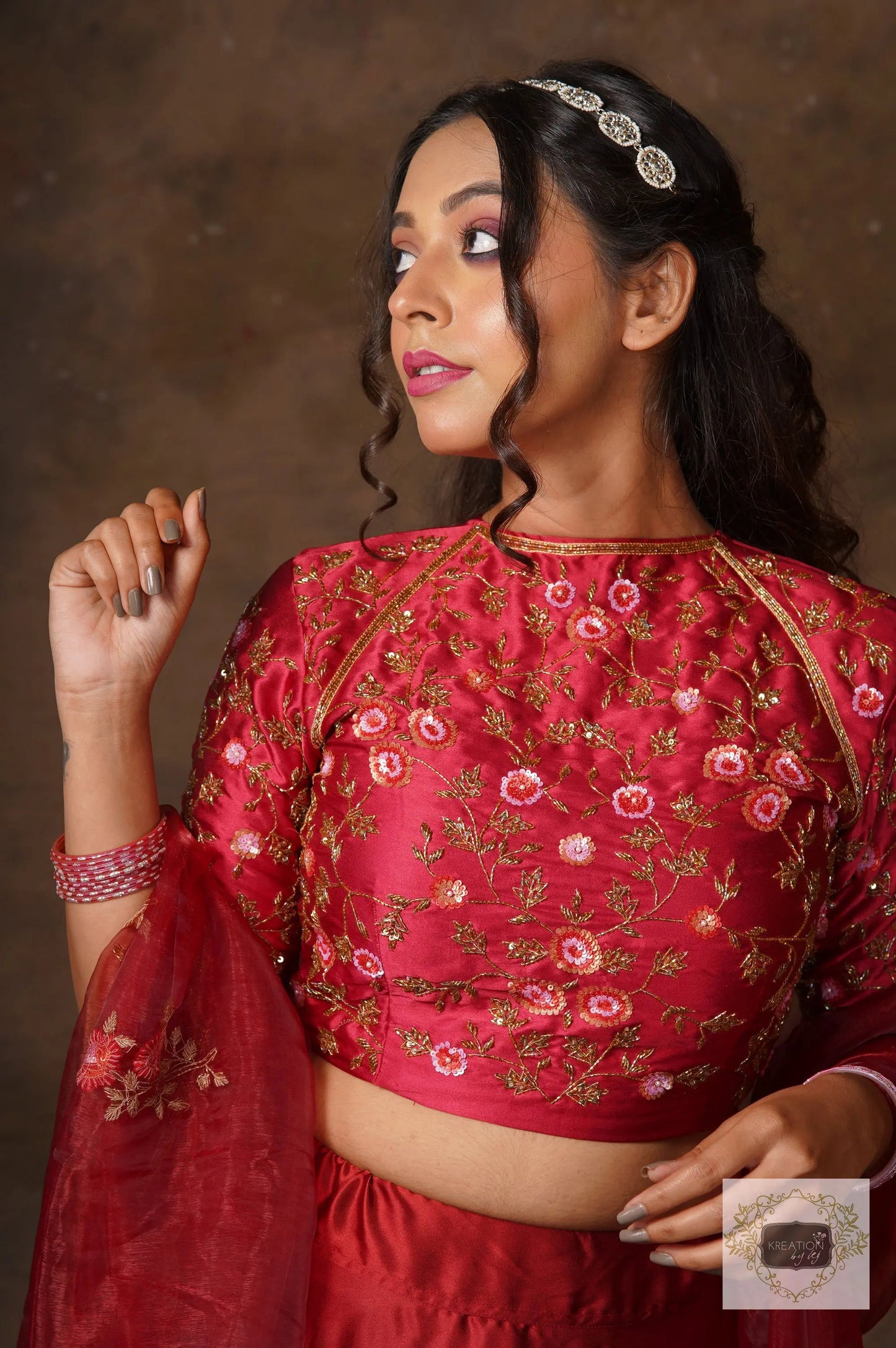 Maroon Sisters Before Mister Lehenga Set kreationbykj