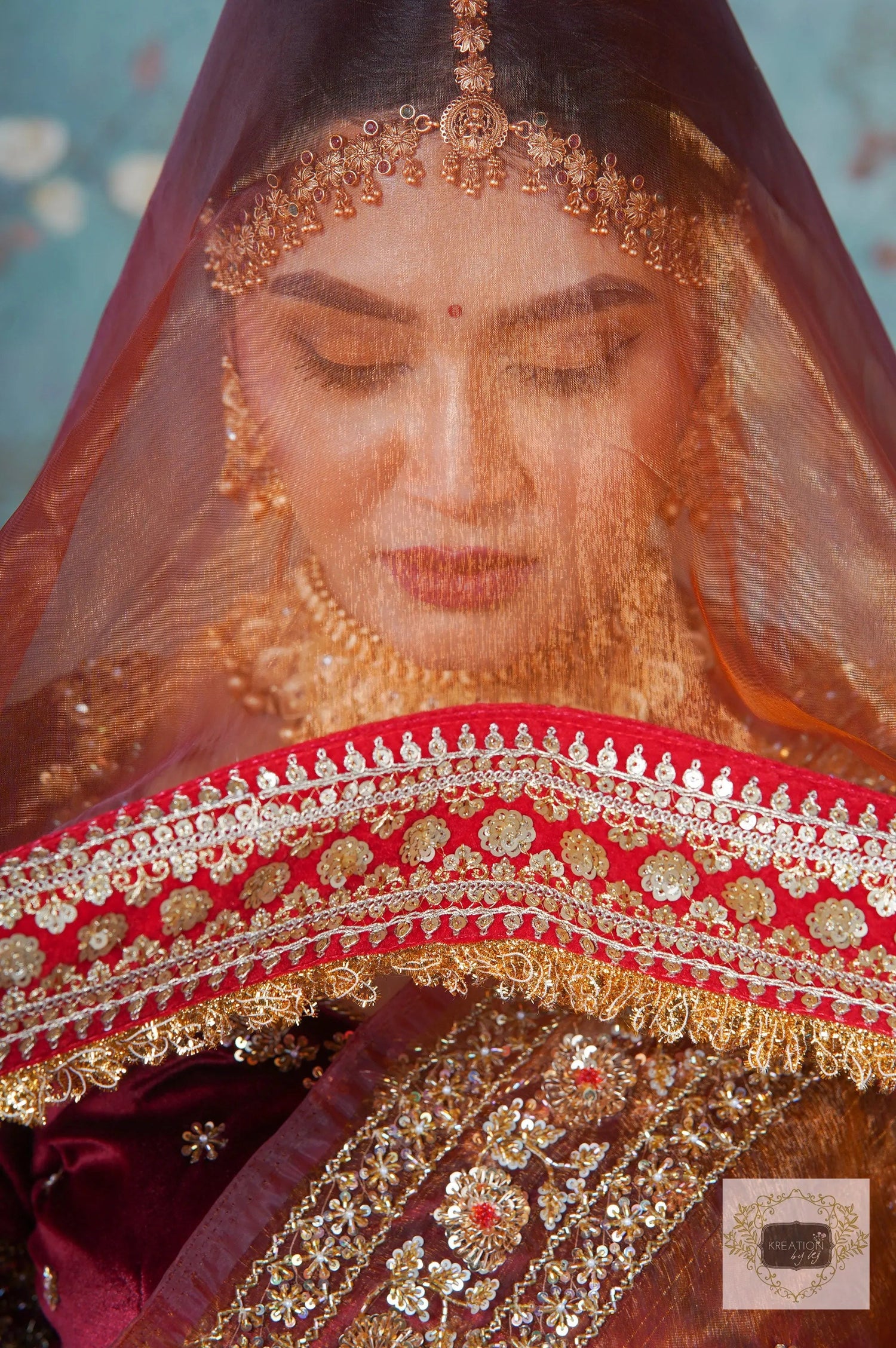 Molten Copper Glass Tissue Veil kreationbykj