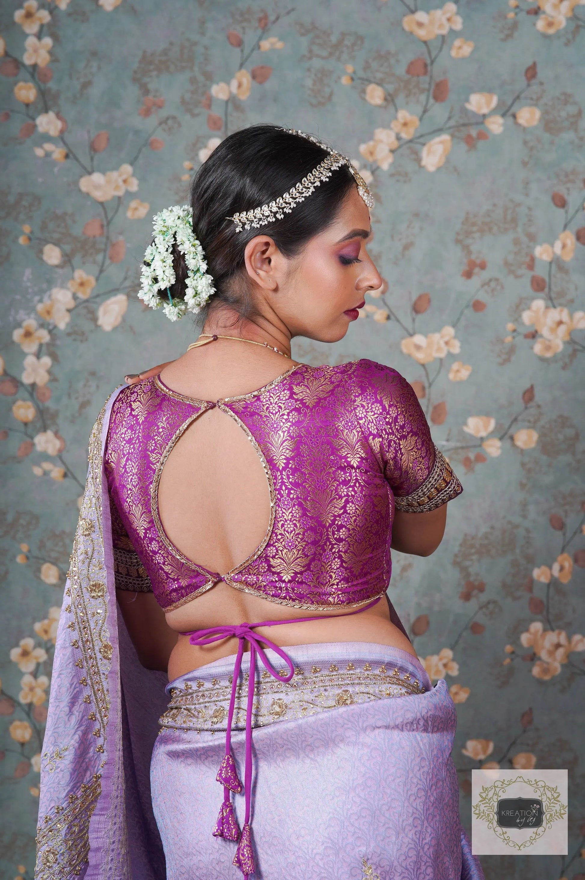 Lavender Banarasi Zarina Saree kreationbykj