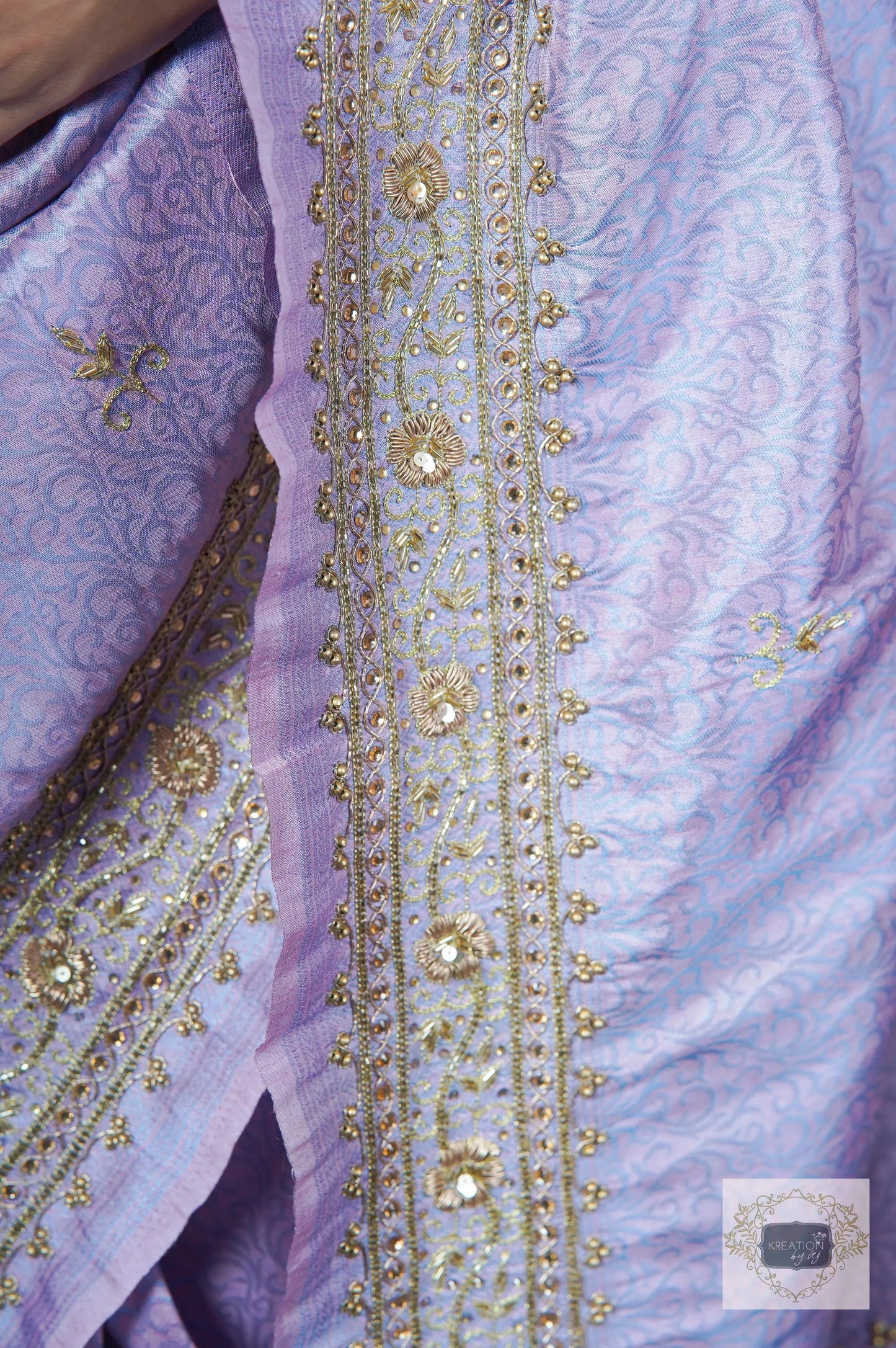Lavender Banarasi Zarina Saree kreationbykj
