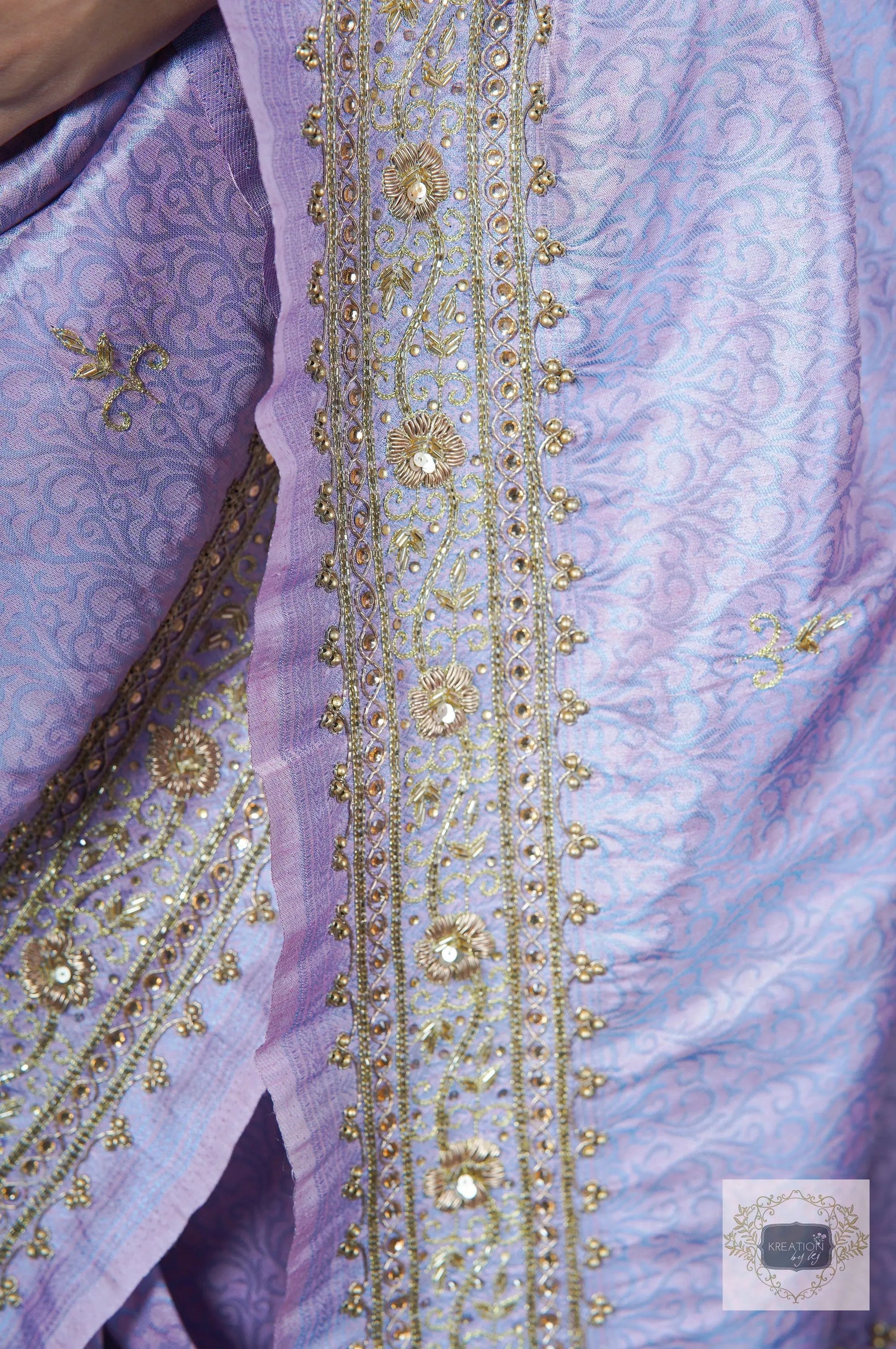 Lavender Banarasi Zarina Saree kreationbykj