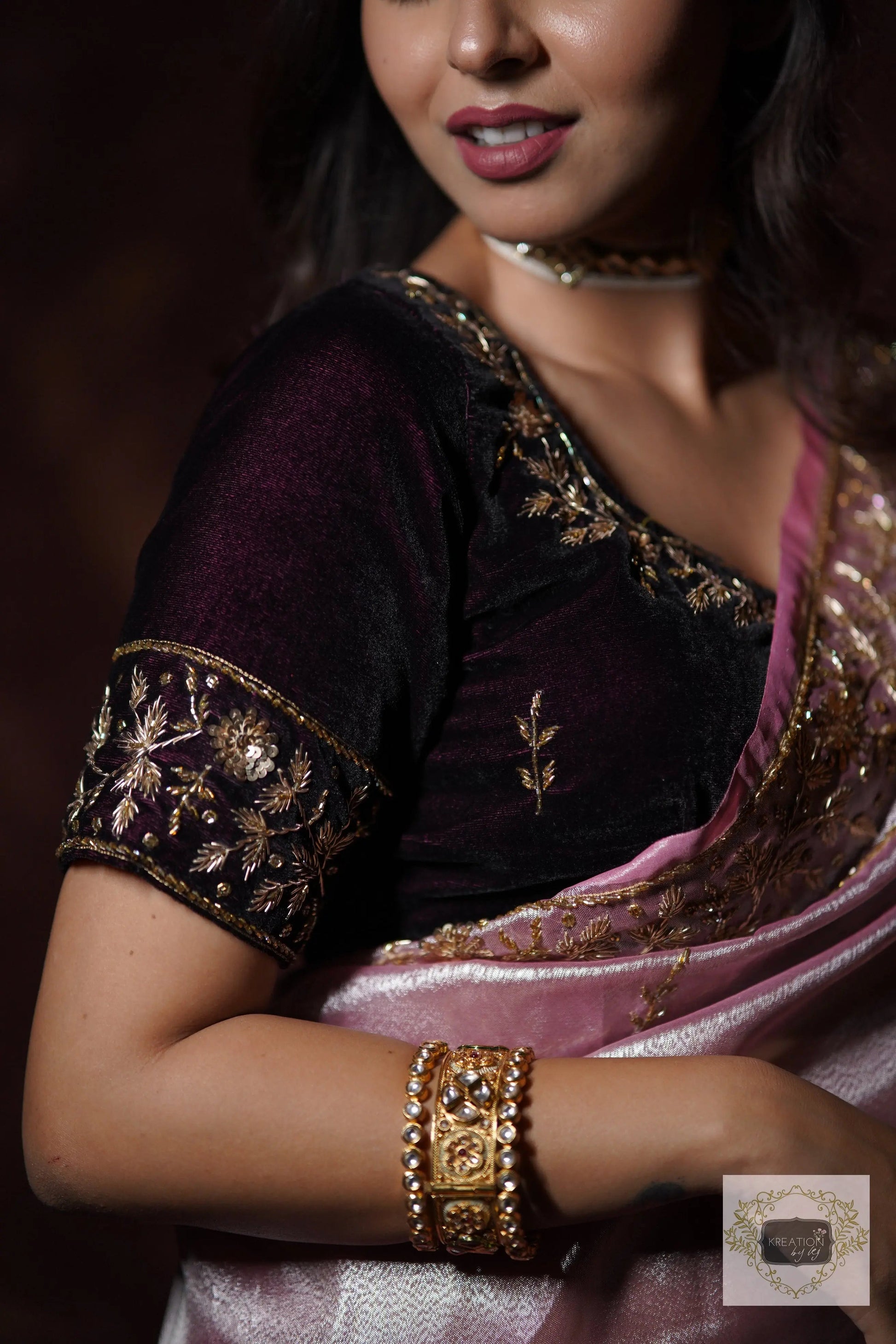 Pink Tissue Anaya Saree kreationbykj