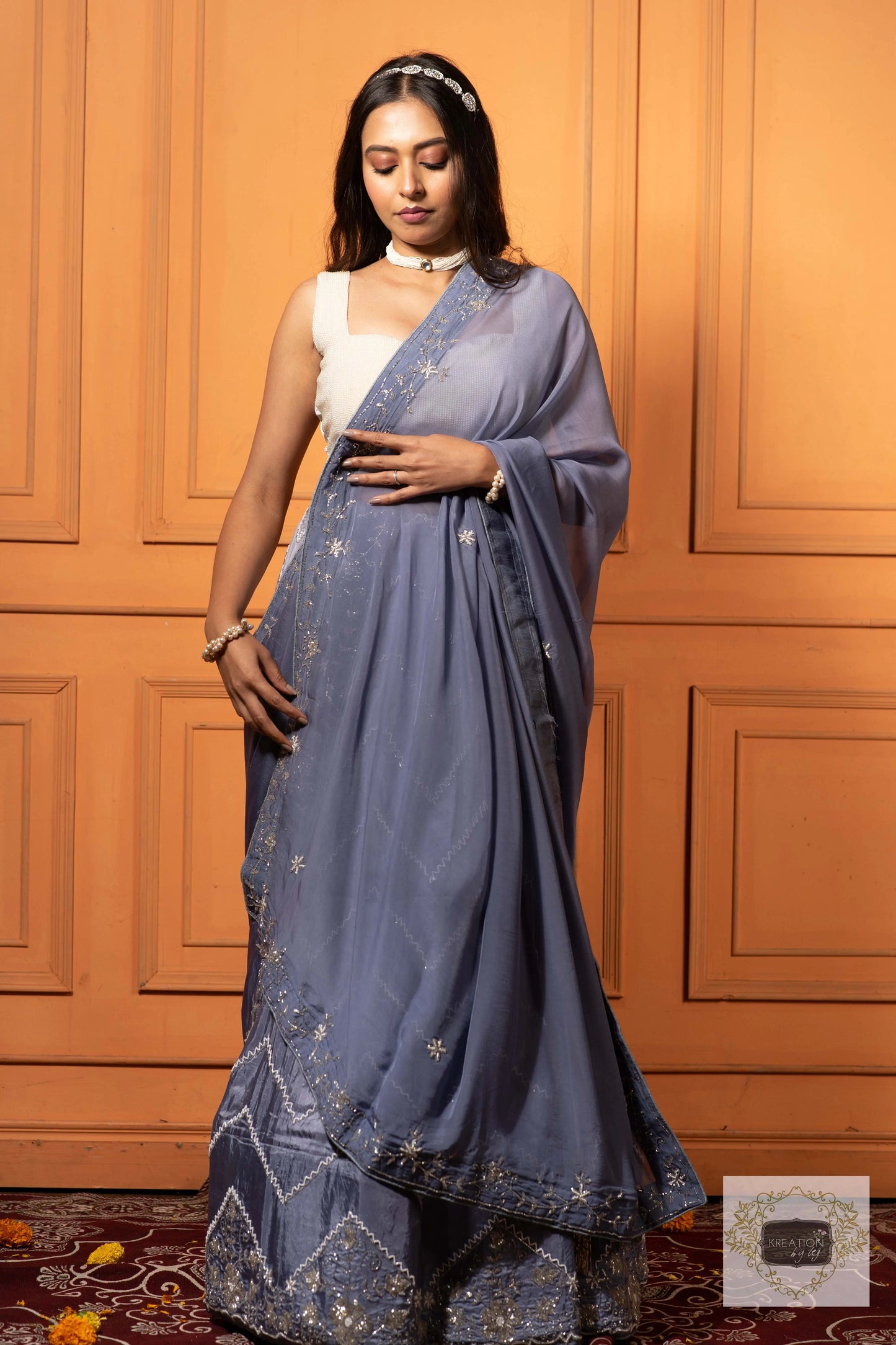 Grey Lehenga Set kreationbykj