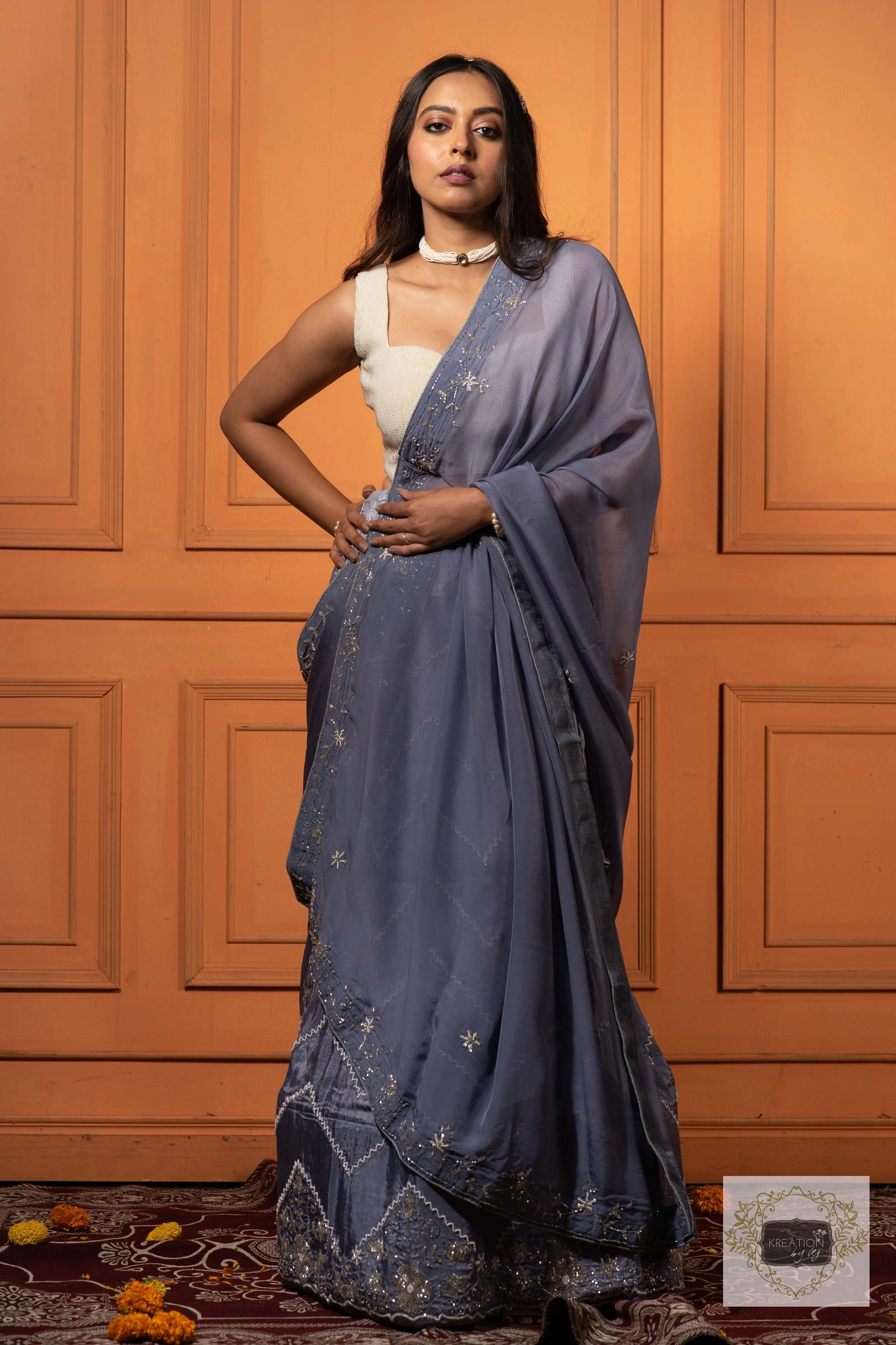 Grey Lehenga Set kreationbykj