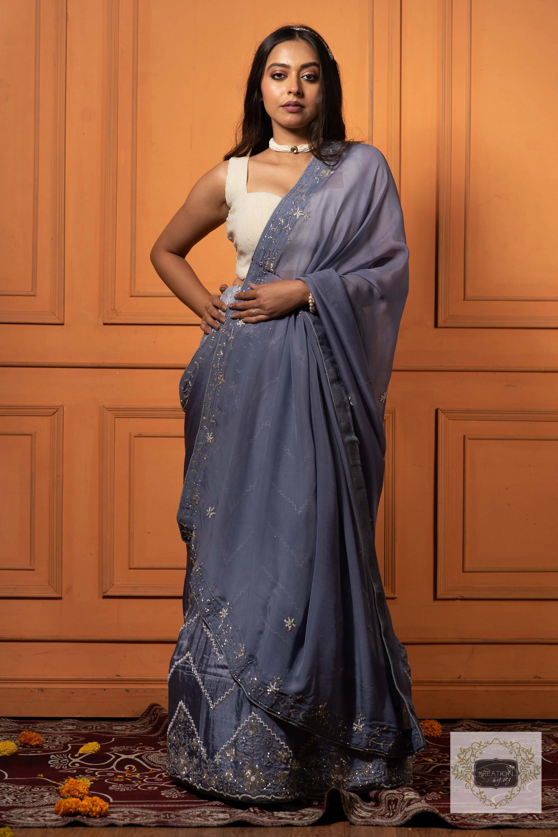 Grey Lehenga Set kreationbykj