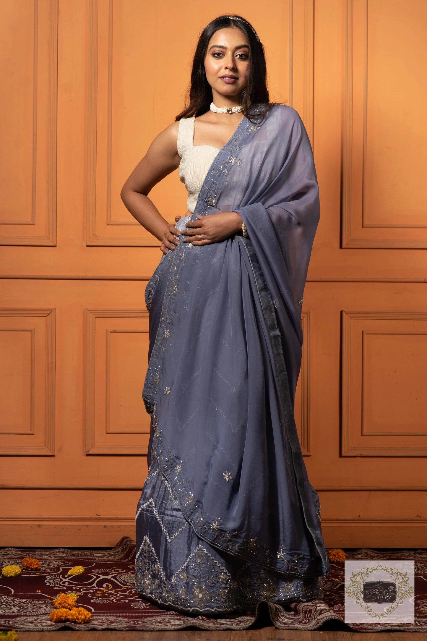 Grey Lehenga Set kreationbykj
