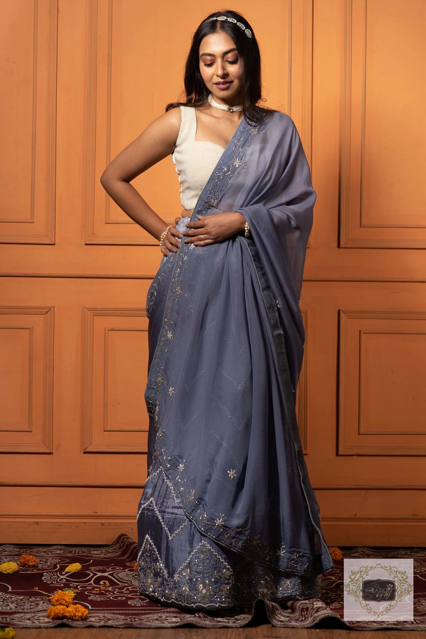 Grey Lehenga Set kreationbykj