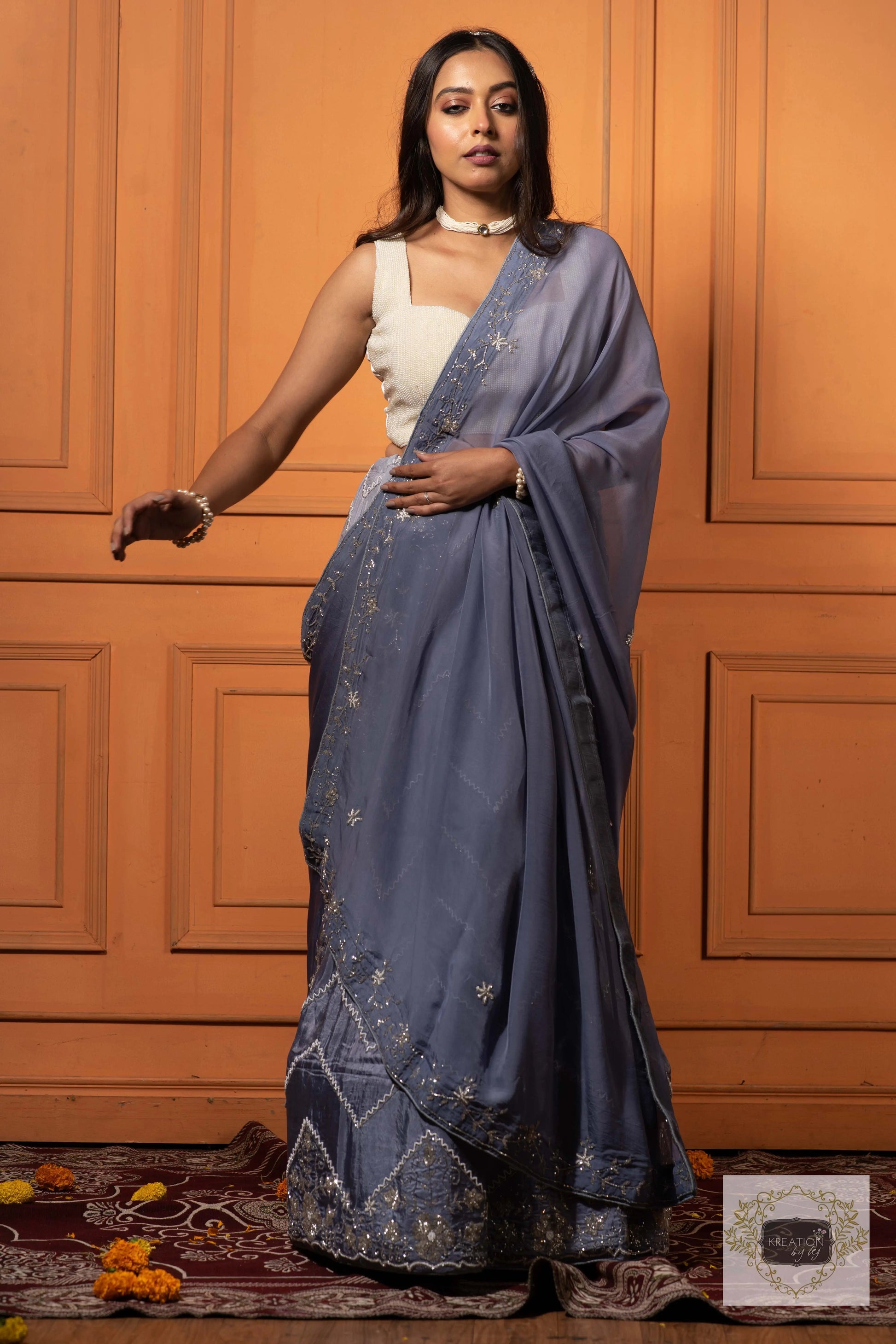 Grey Lehenga Set kreationbykj