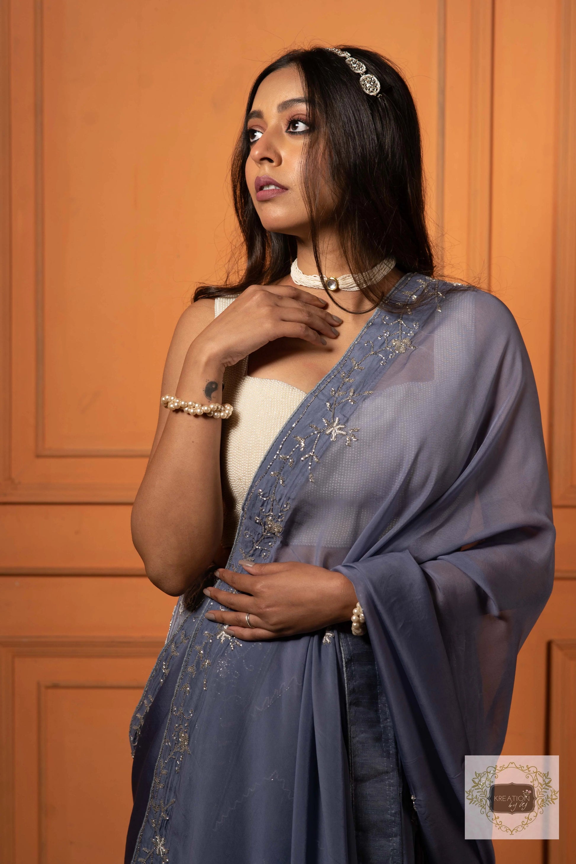 Grey Lehenga Set kreationbykj