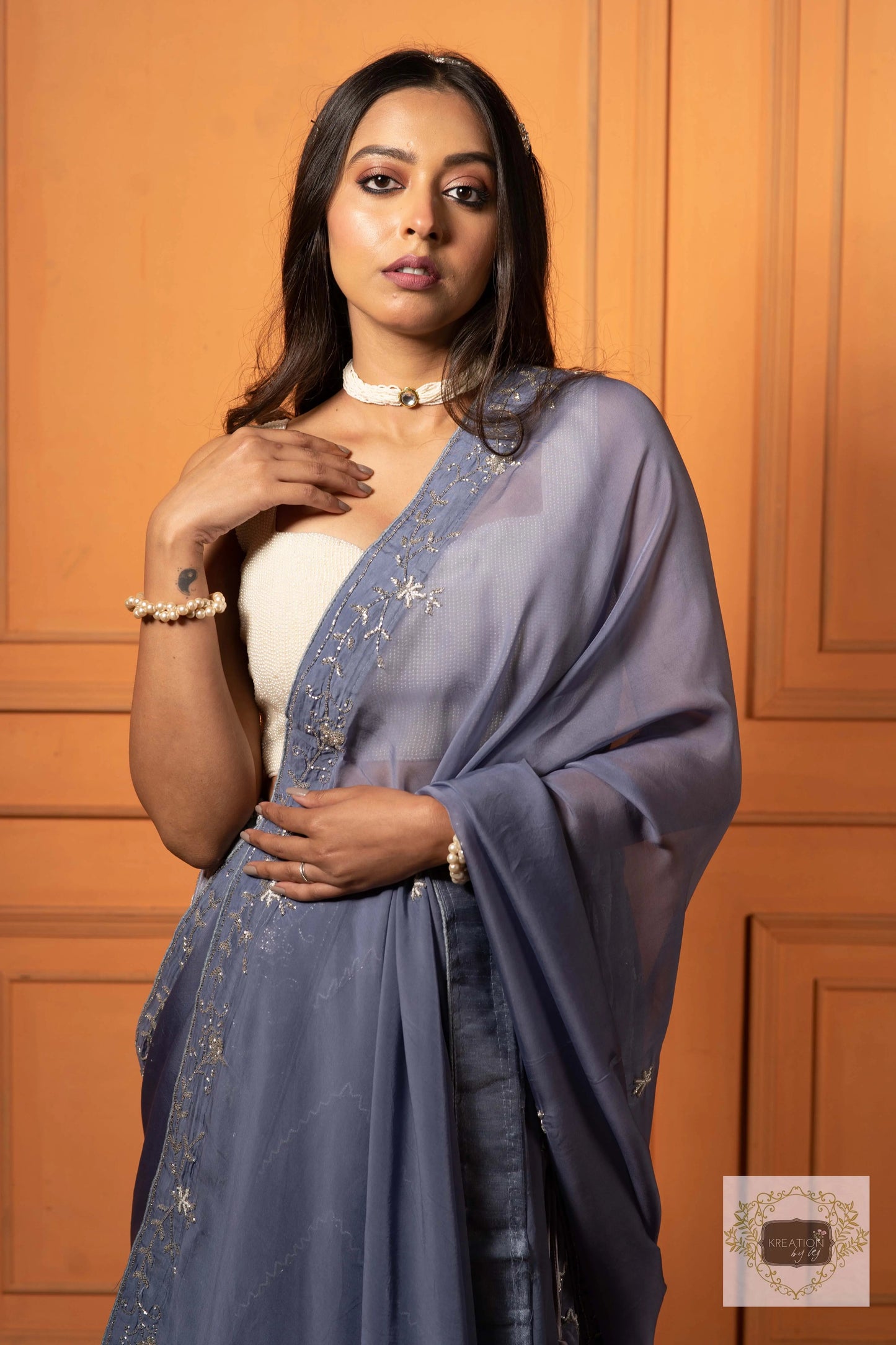 Grey Lehenga Set kreationbykj
