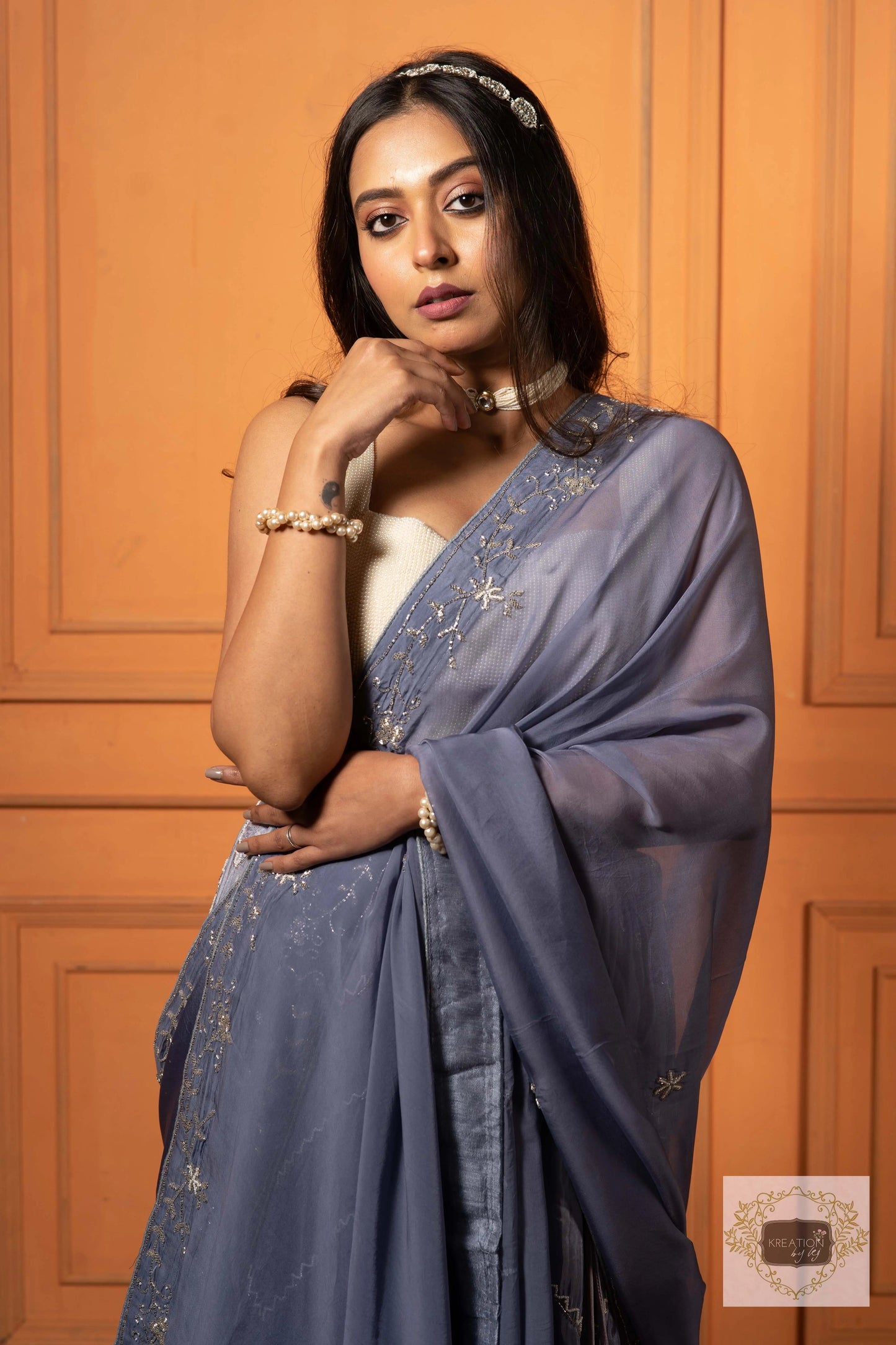 Grey Lehenga Set kreationbykj