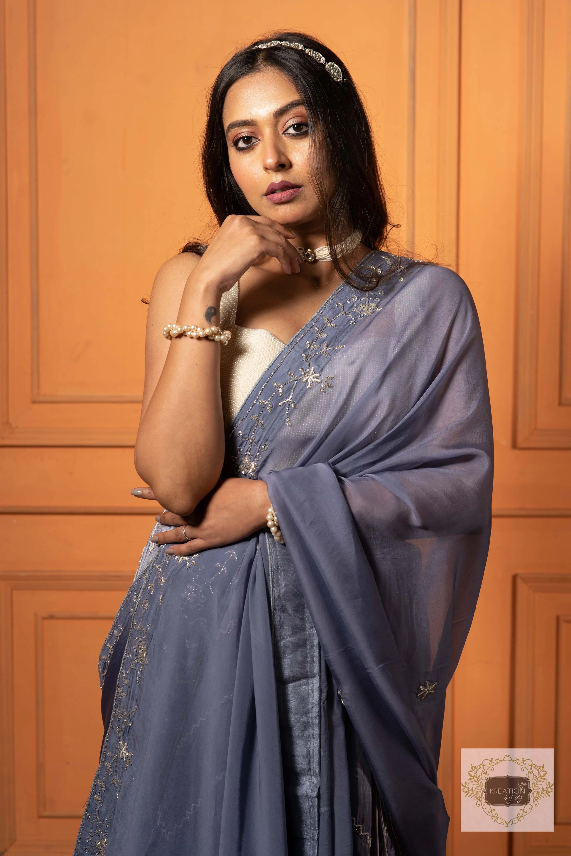 Grey Lehenga Set kreationbykj