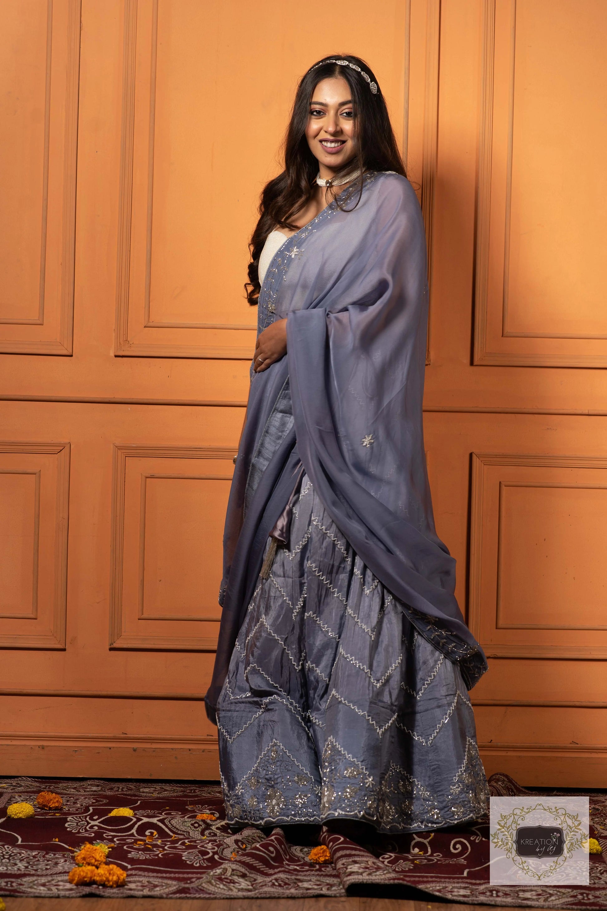 Grey Lehenga Set kreationbykj