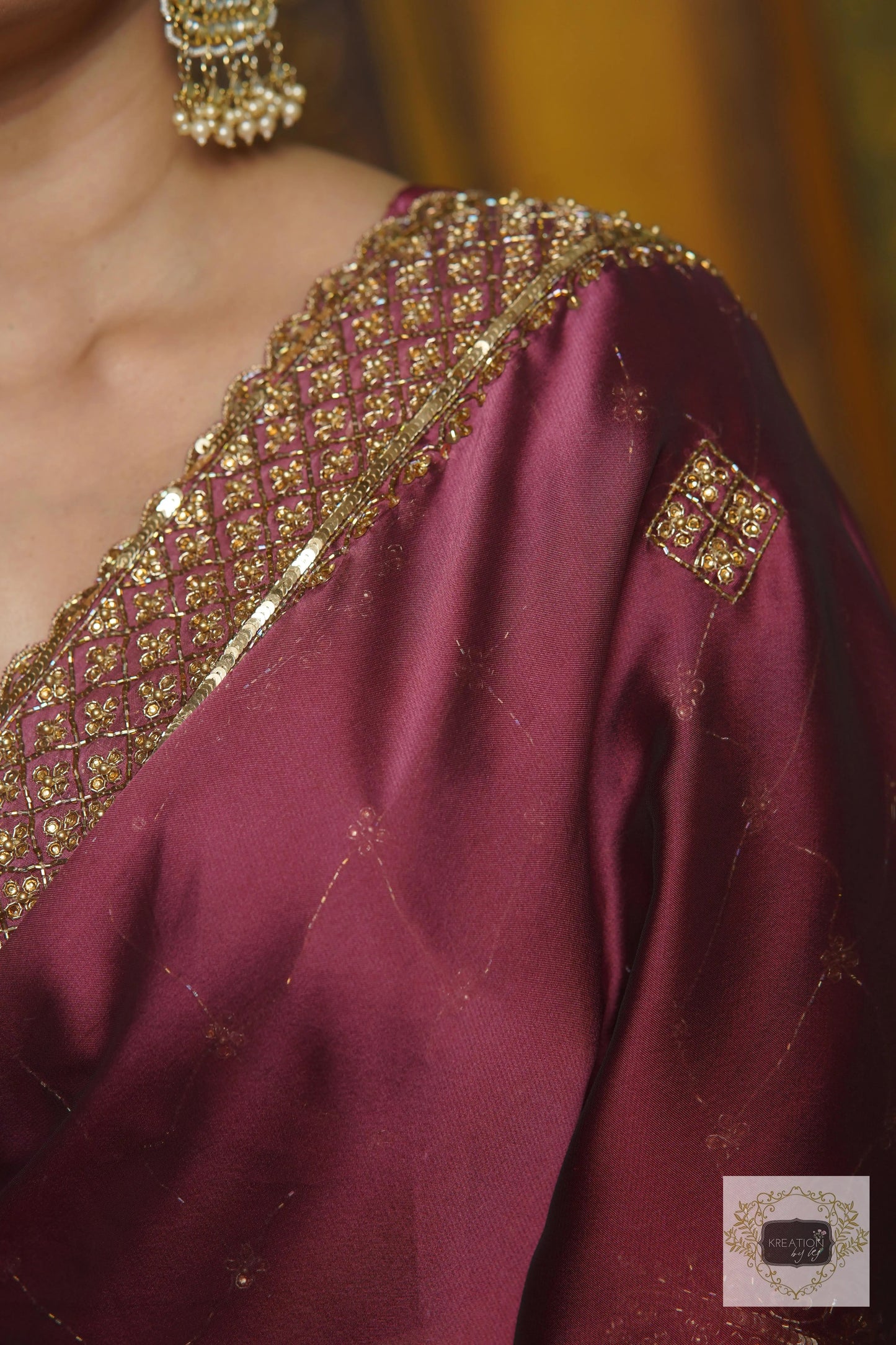 Merlot Ombre Georgette Zeenat Saree kreationbykj