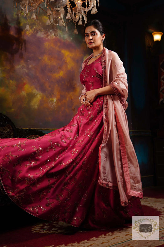 Pink Meringue Handembroidered Lehenga Set kreationbykj