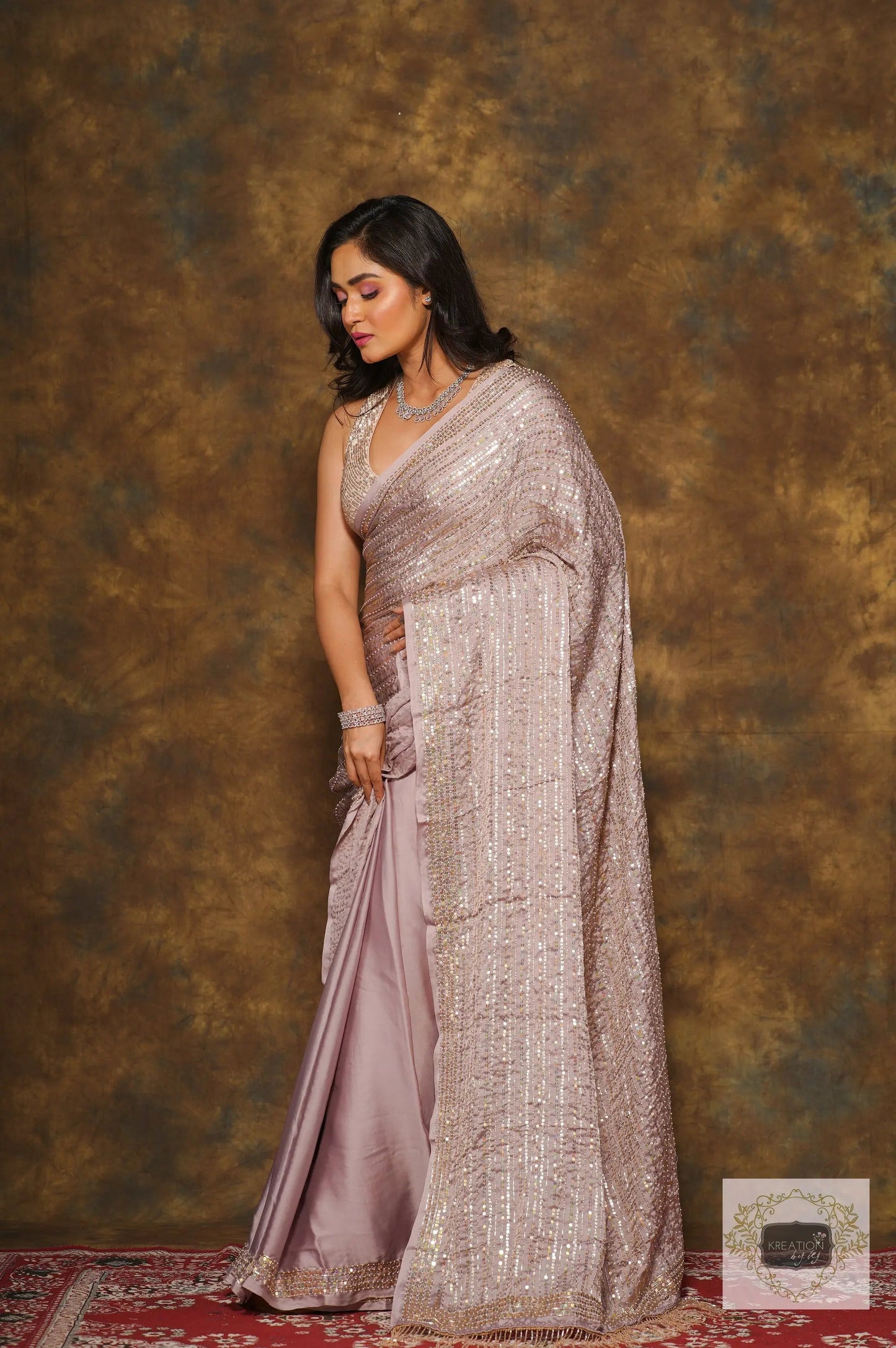 Lilac Chand Sifarish Saree kreationbykj