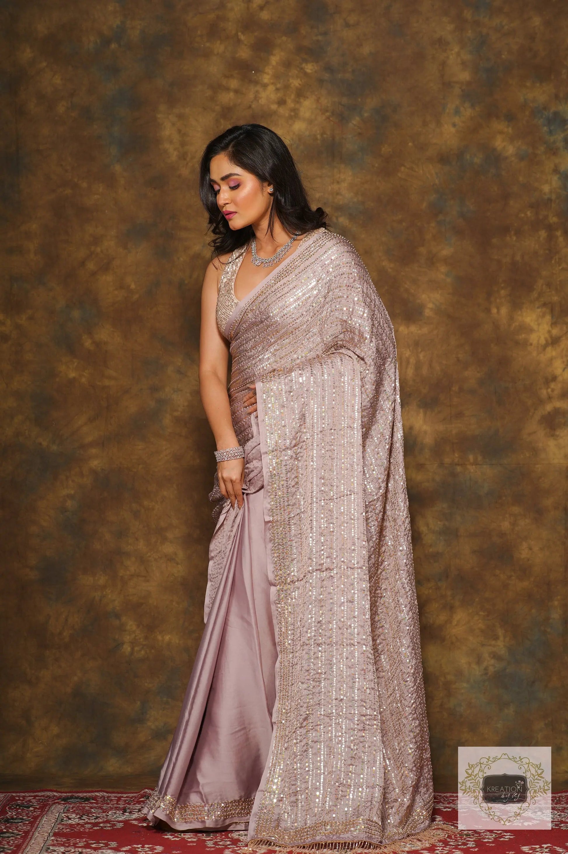 Lilac Chand Sifarish Saree kreationbykj
