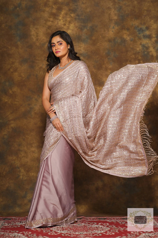 Lilac Chand Sifarish Saree kreationbykj