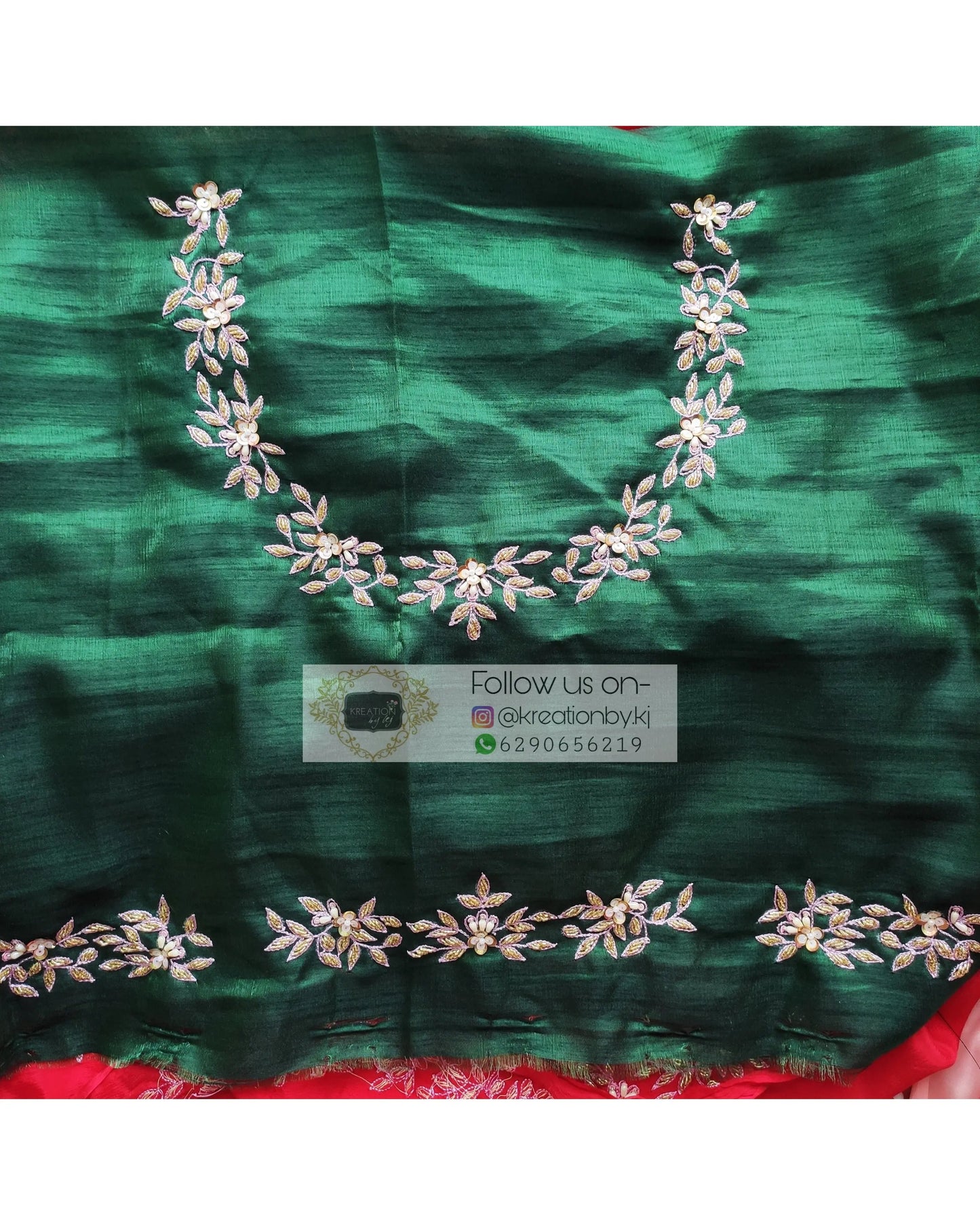 Red Chinnon Chandani Saree - kreationbykj