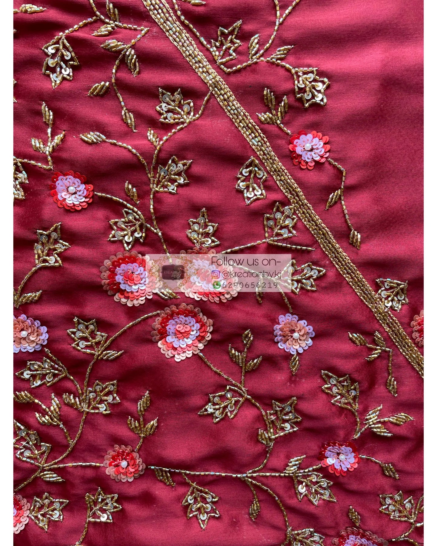 Maroon Rose Blouse Piece - kreationbykj
