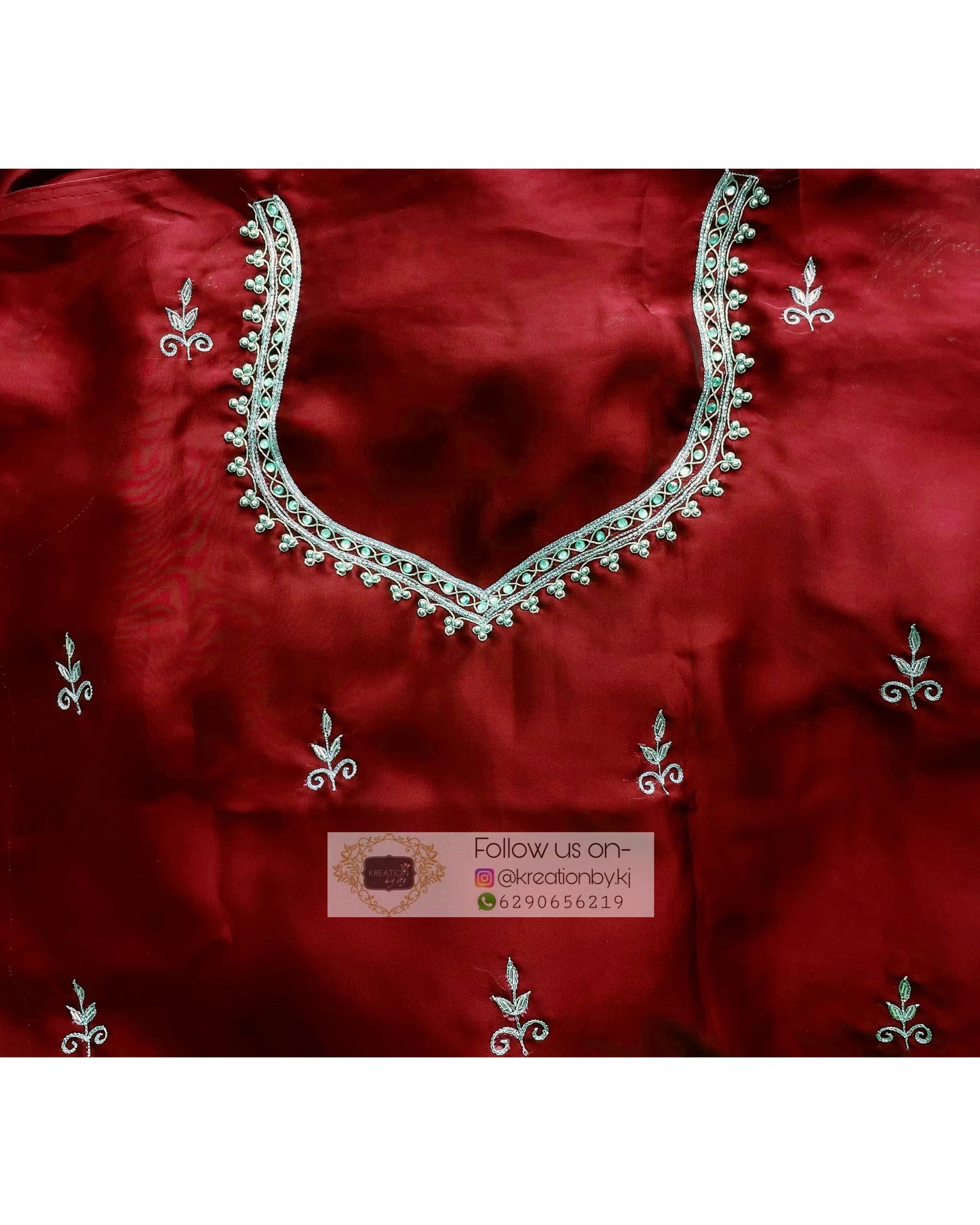 Zarina Maroon Crepe Silk Saree - kreationbykj
