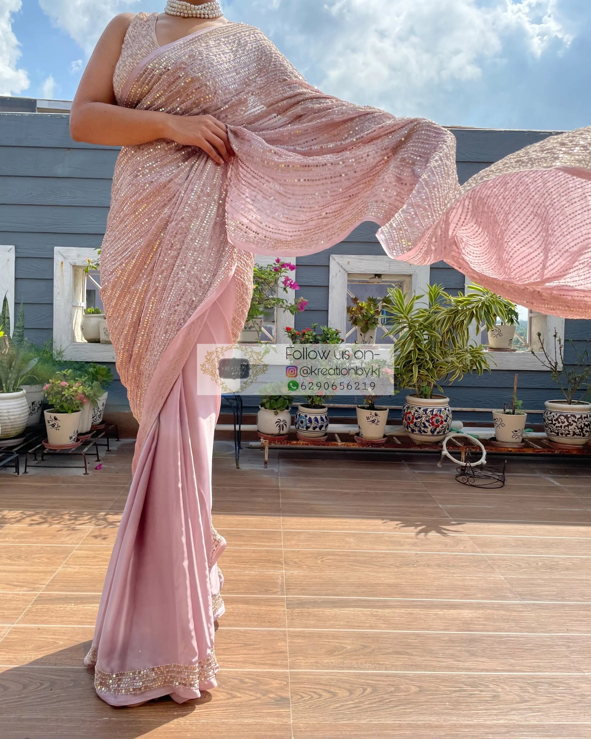 Lilac Chand Sifarish Saree - kreationbykj