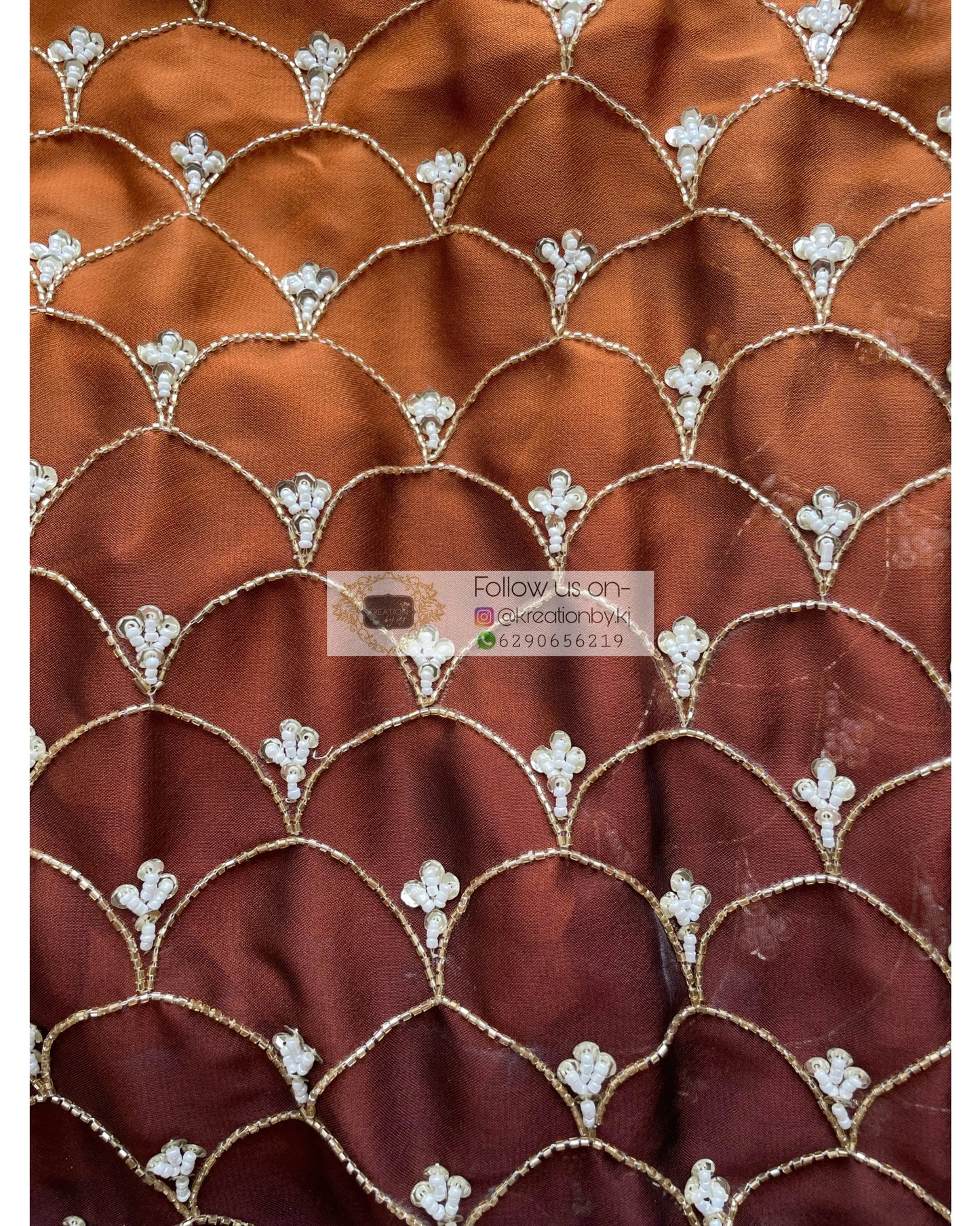 Summer Sands Ombré Cutdana Mehraab jaal Wedding Saree kreationbykj