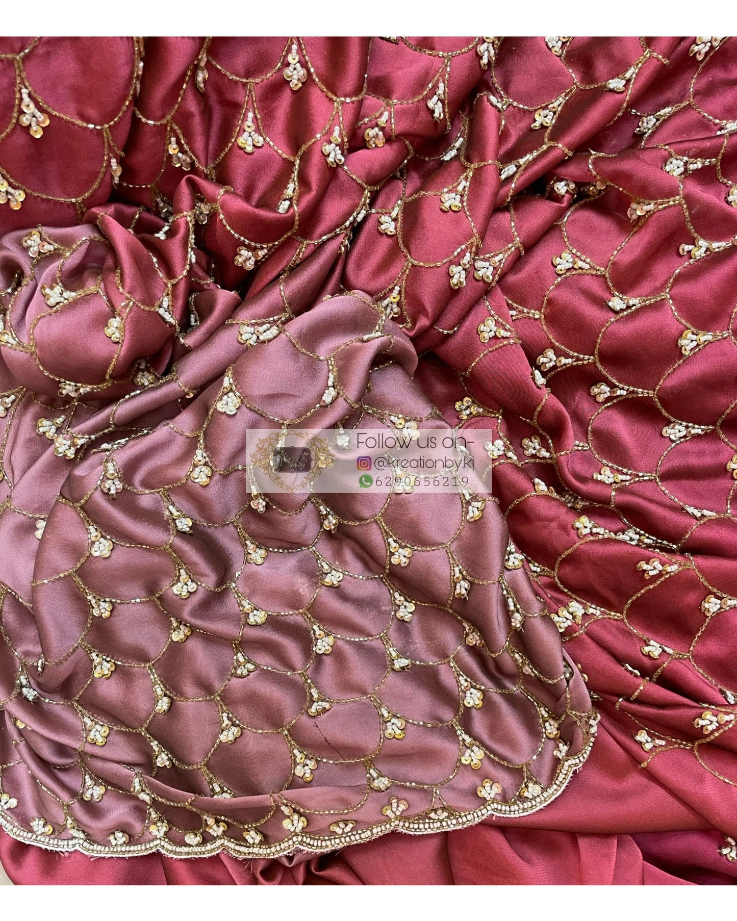 Ombré Cutdana Mehraab Jaal Saree - kreationbykj